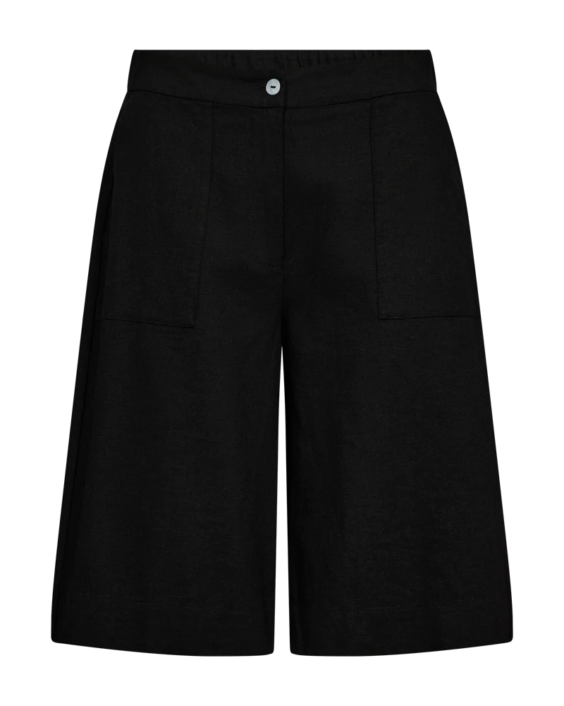 FQLAVA - LEINENSHORTS - SCHWARZ