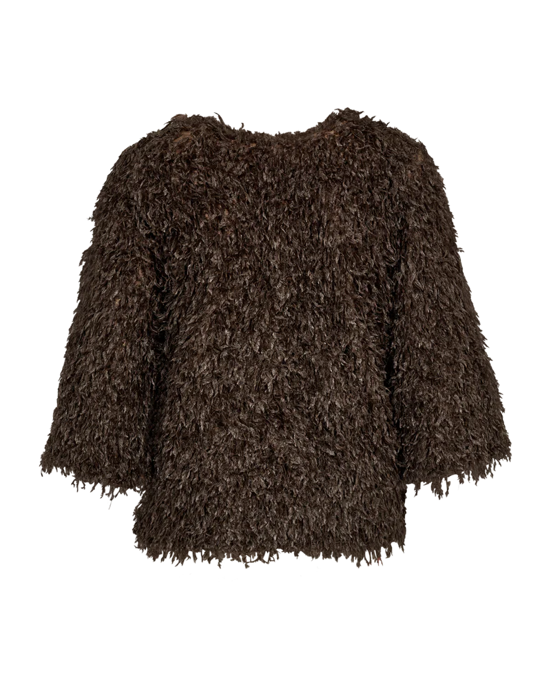 FQNOLA – BLUSE IN VELOURSQUALITÄT - BRAUN