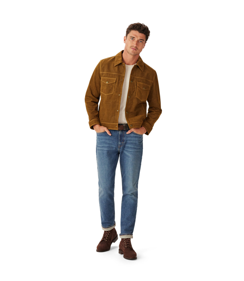 Duffy waxed suede leather jacket