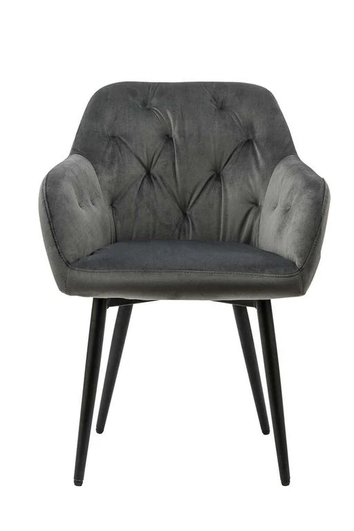 Armlehnstuhl Samt Grau
