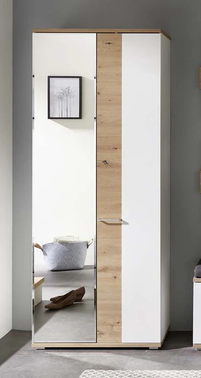 Signo Garderobenschrank Weiß matt / Artisan Eiche Nachbildung