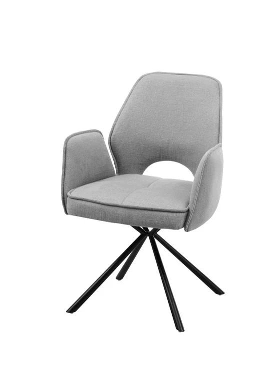 Nele Armlehnenstuhl 2er-Set, 180° Drehbar Grau