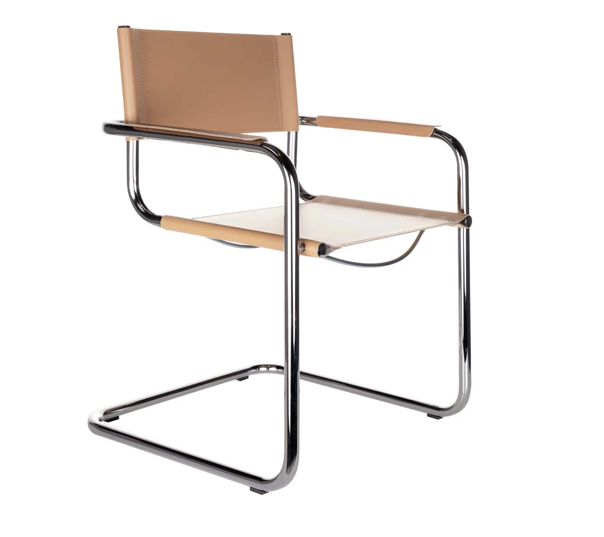 2x Denver Freischwinger Klassiker  Besucherstuhl Leder Natur