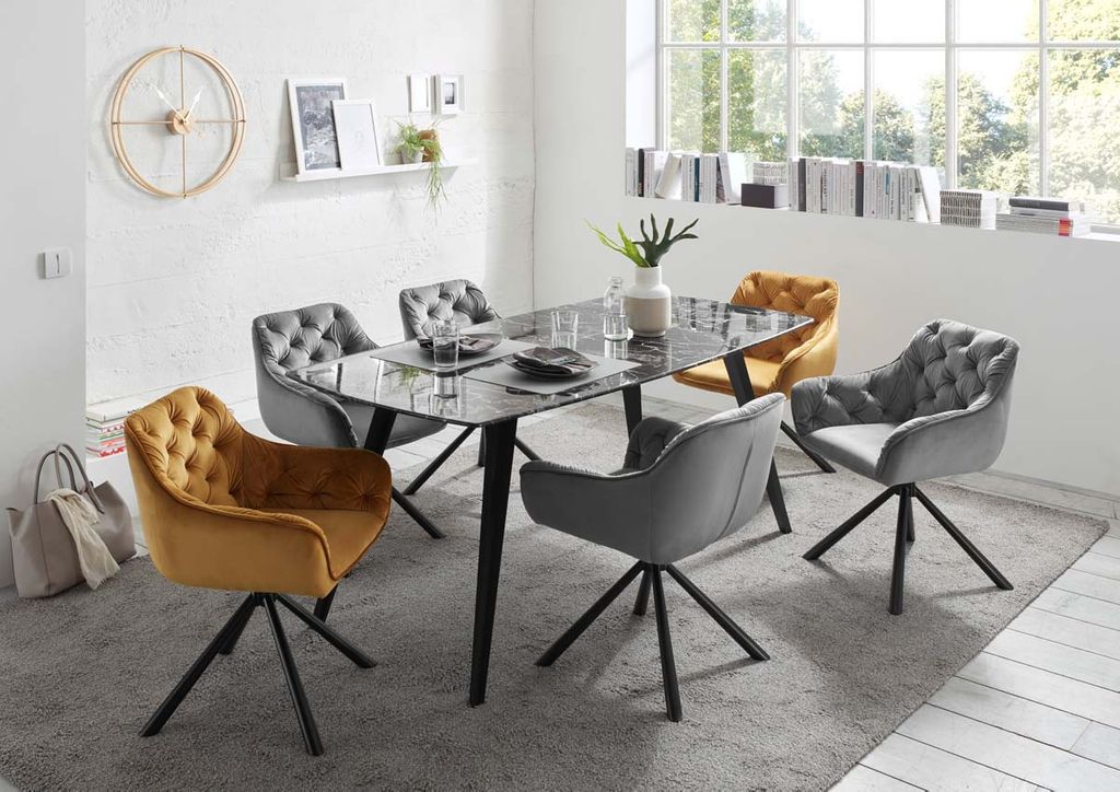 Claire Armlehnenstuhl 2er Set, drehbar, Grau