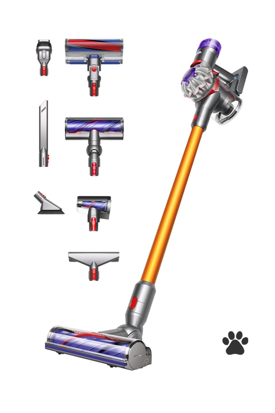 Dyson V8™ Absolute vacuum in Nickel and yellow