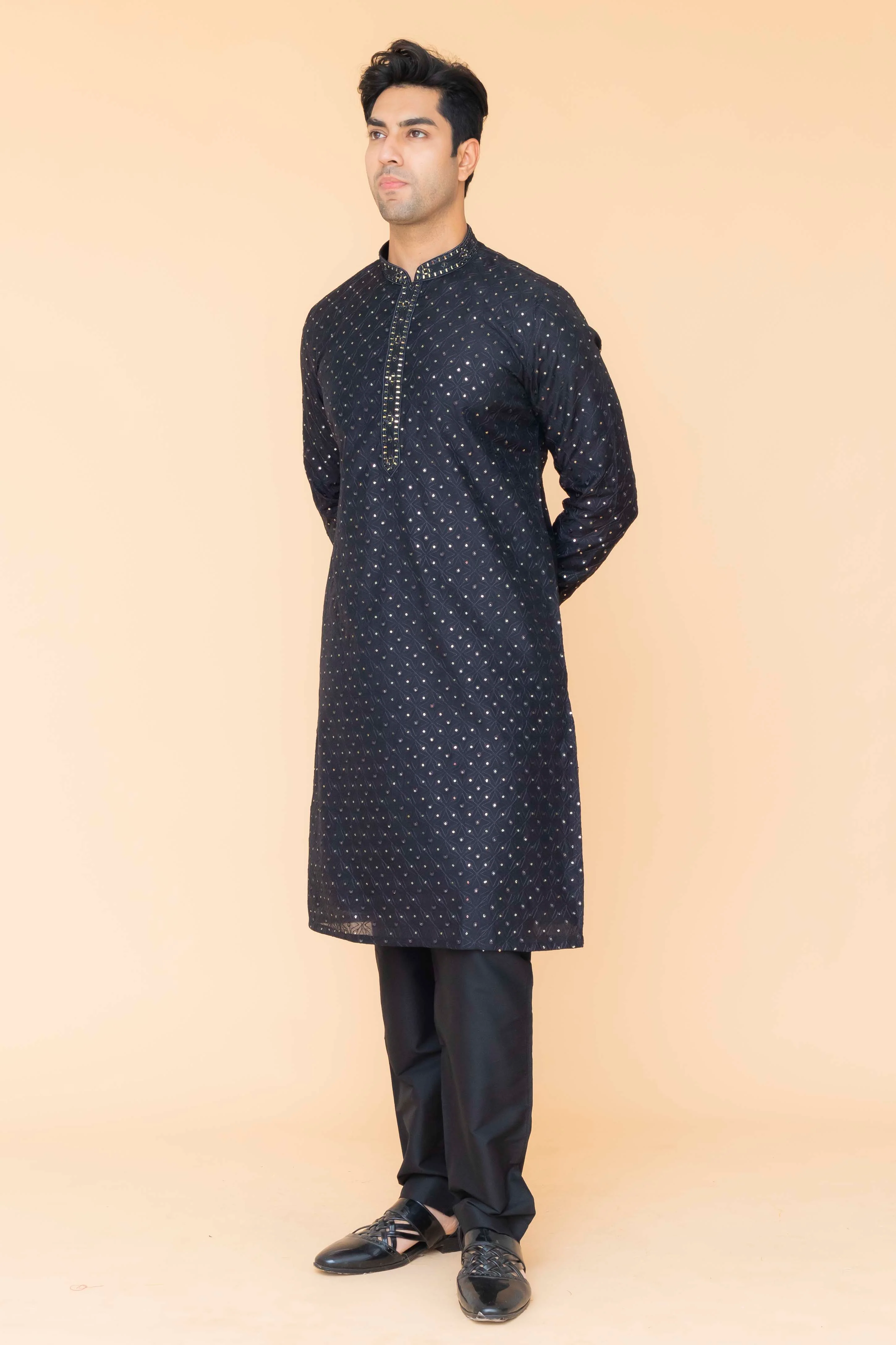 MLS EMBROIDERED KURTA PAJAMA