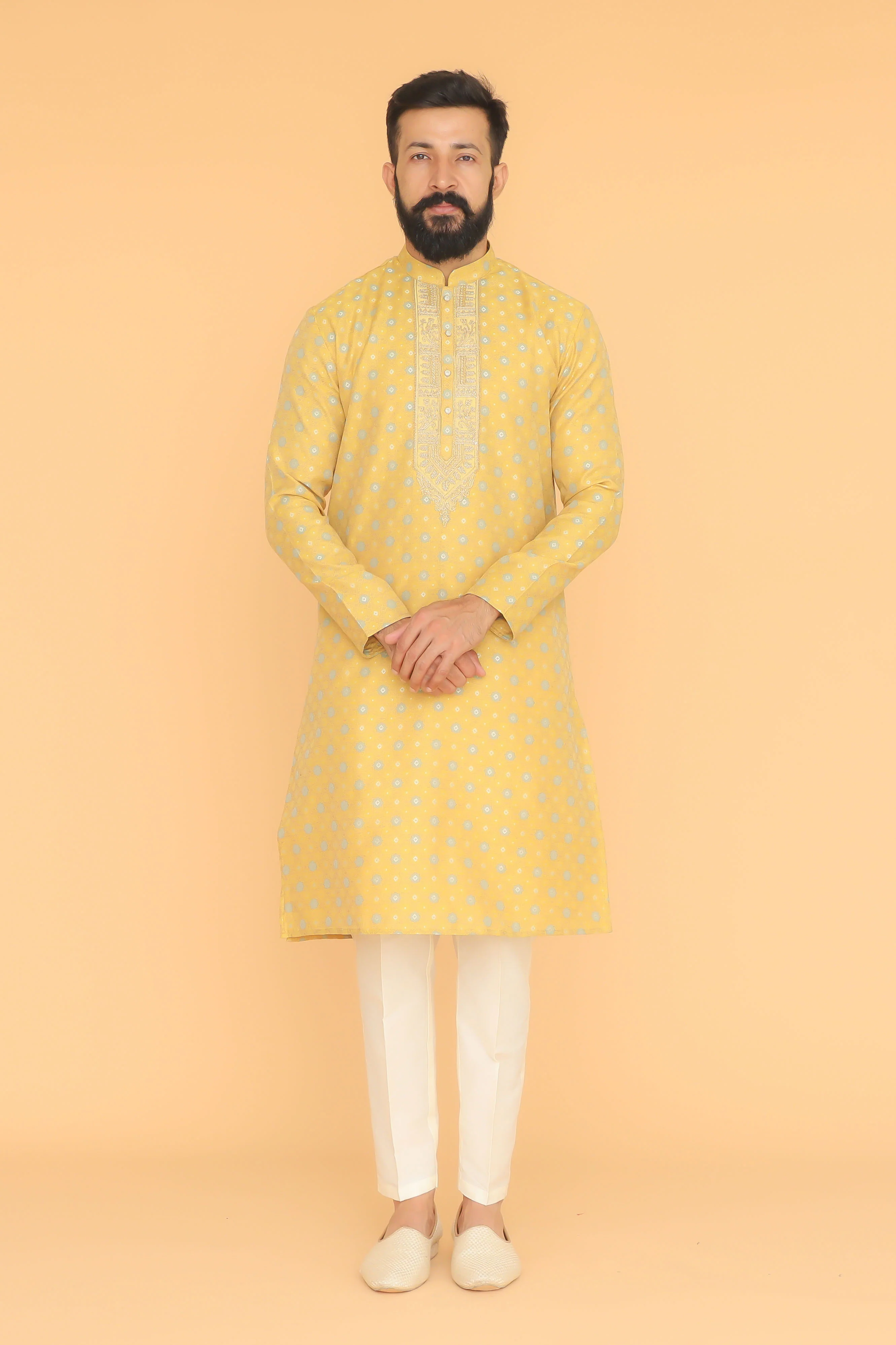 MLS EMBROIDERED KURTA PAJAMA