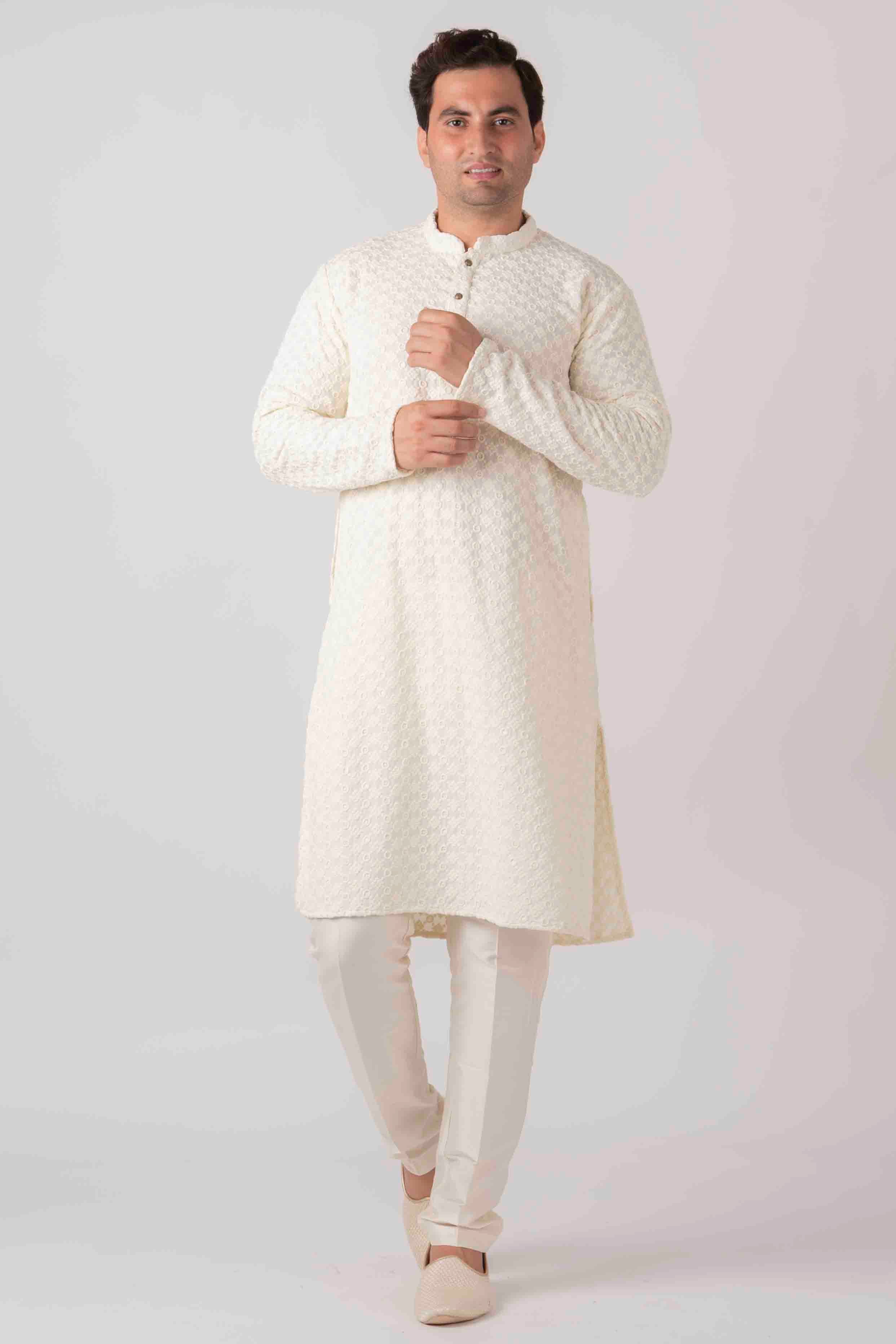 MLS CHIKANKARI KURTA PAJAMA