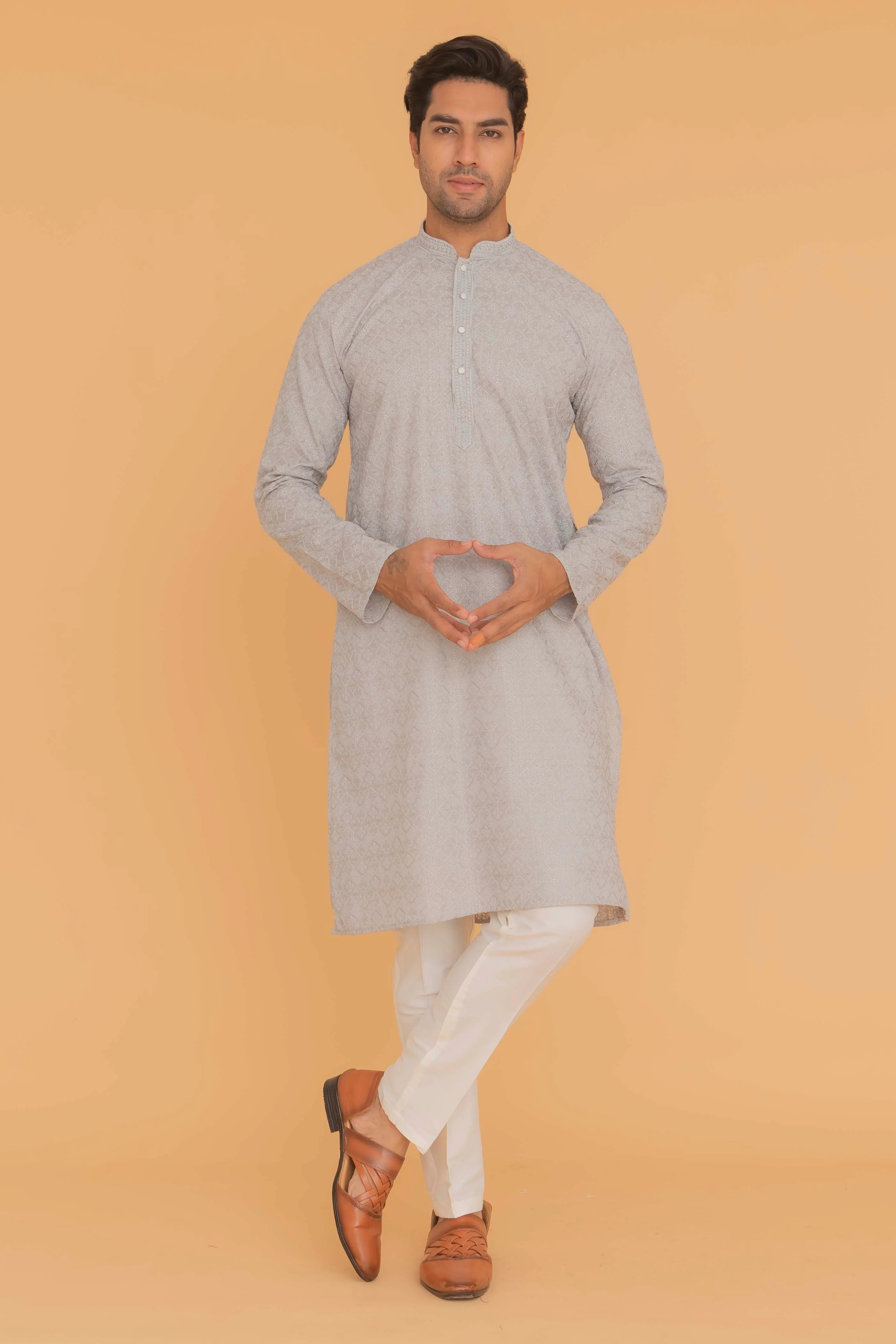 MLS EMBROIDERED KURTA PAJAMA