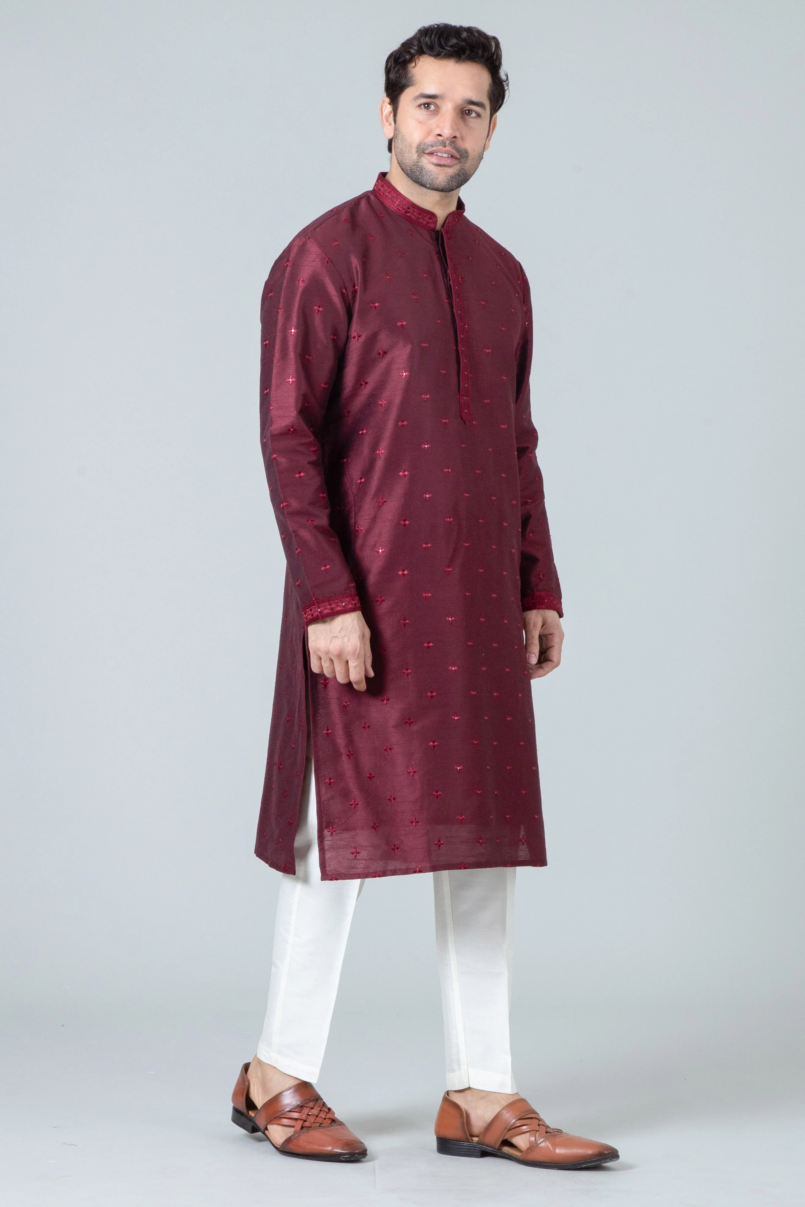 MLS EMBROIDERED KURTA PAJAMA