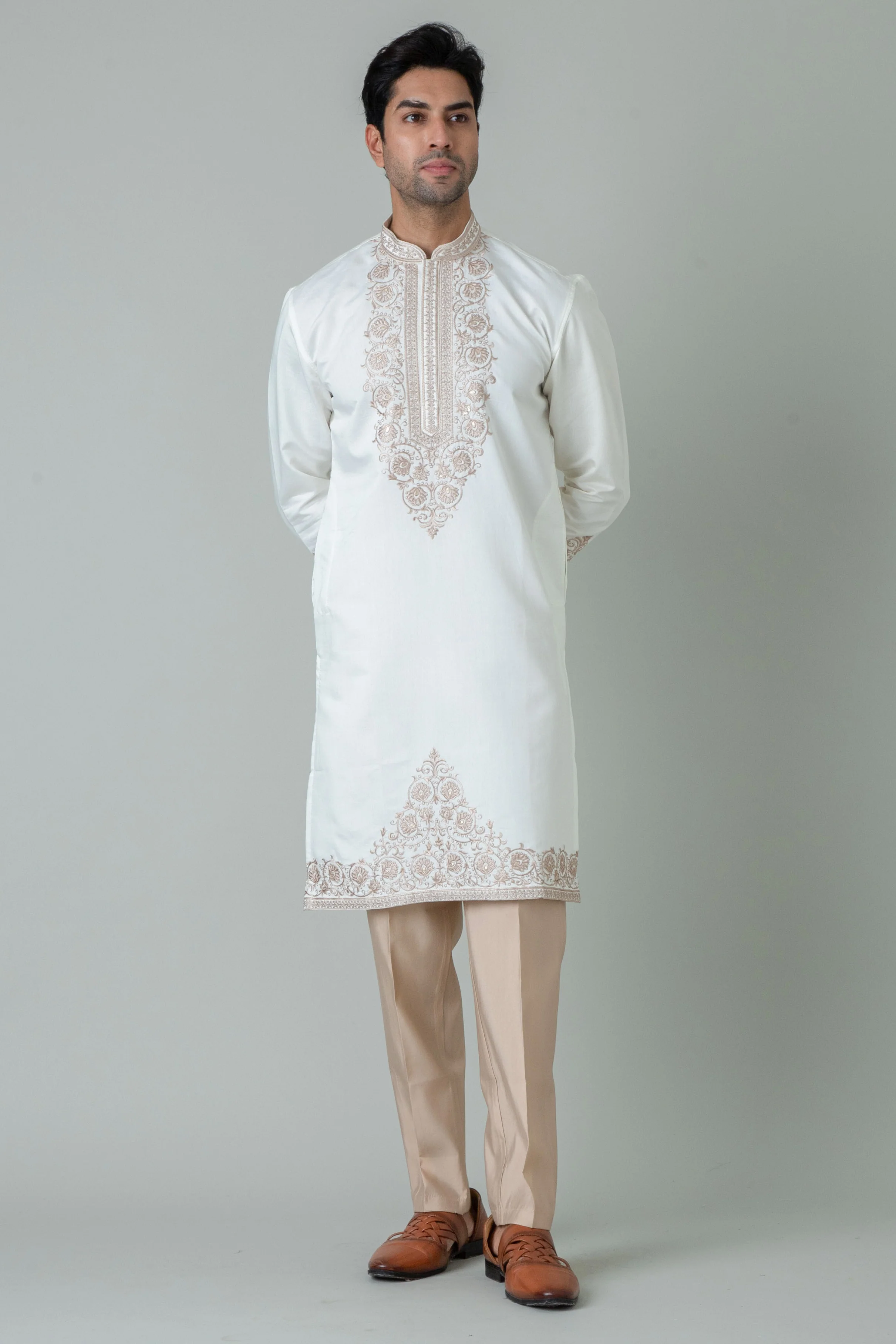 MLS EMBROIDERED KURTA PAJAMA