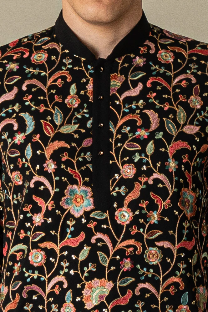 MLS EMBROIDERED KURTA PAJAMA