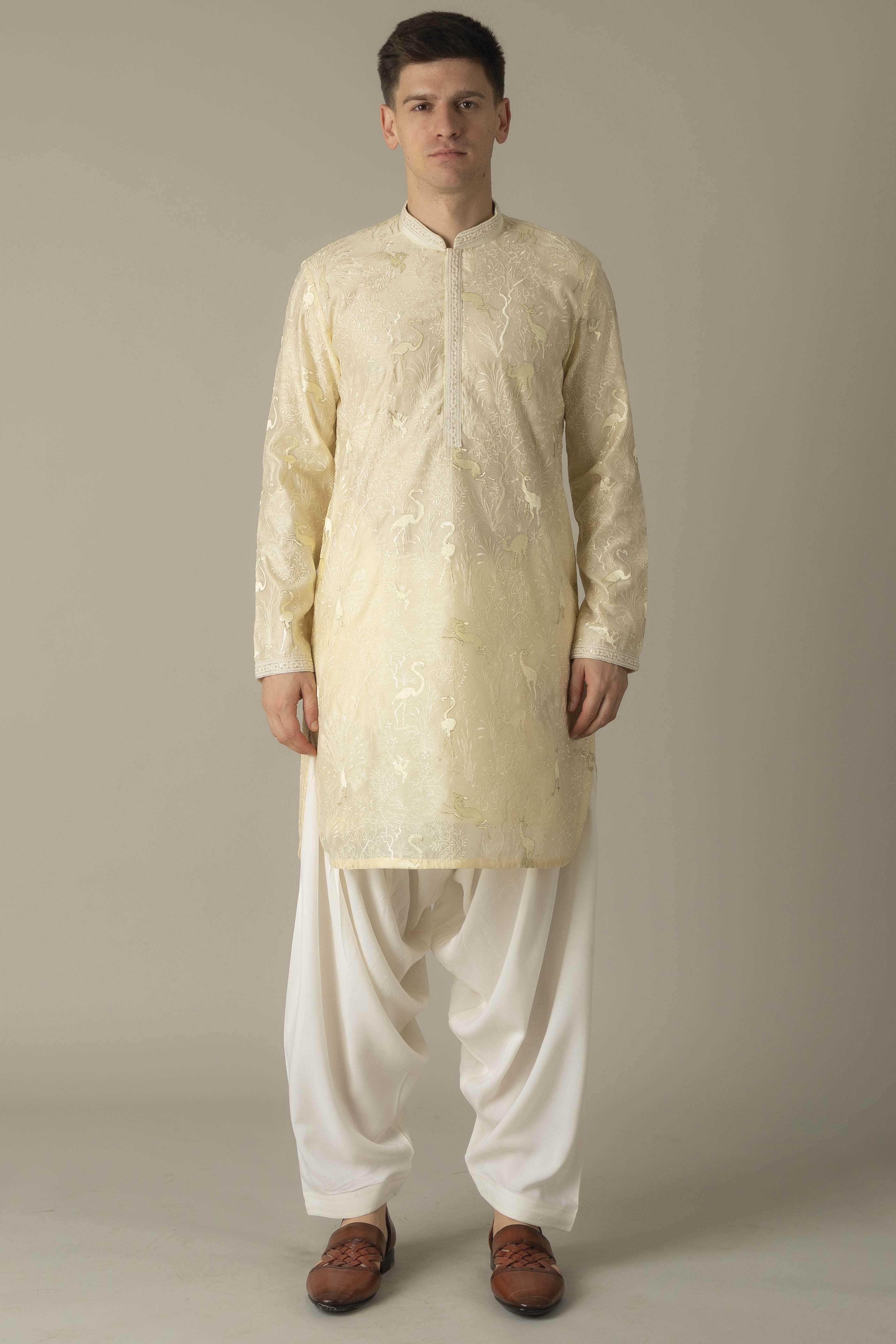 MLS EMBROIDERED KURTA PAJAMA