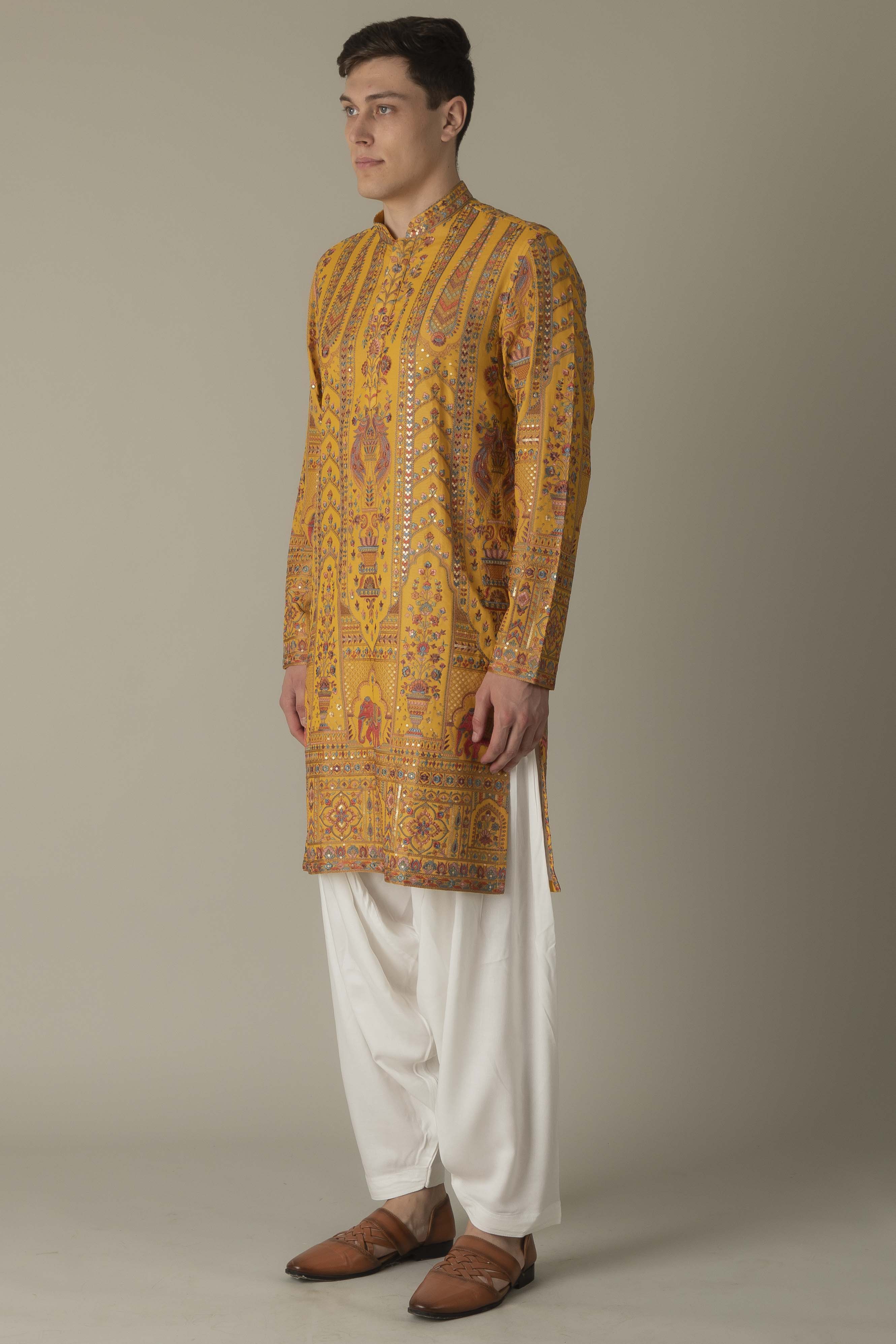 MLS EMBROIDERED KURTA PAJAMA