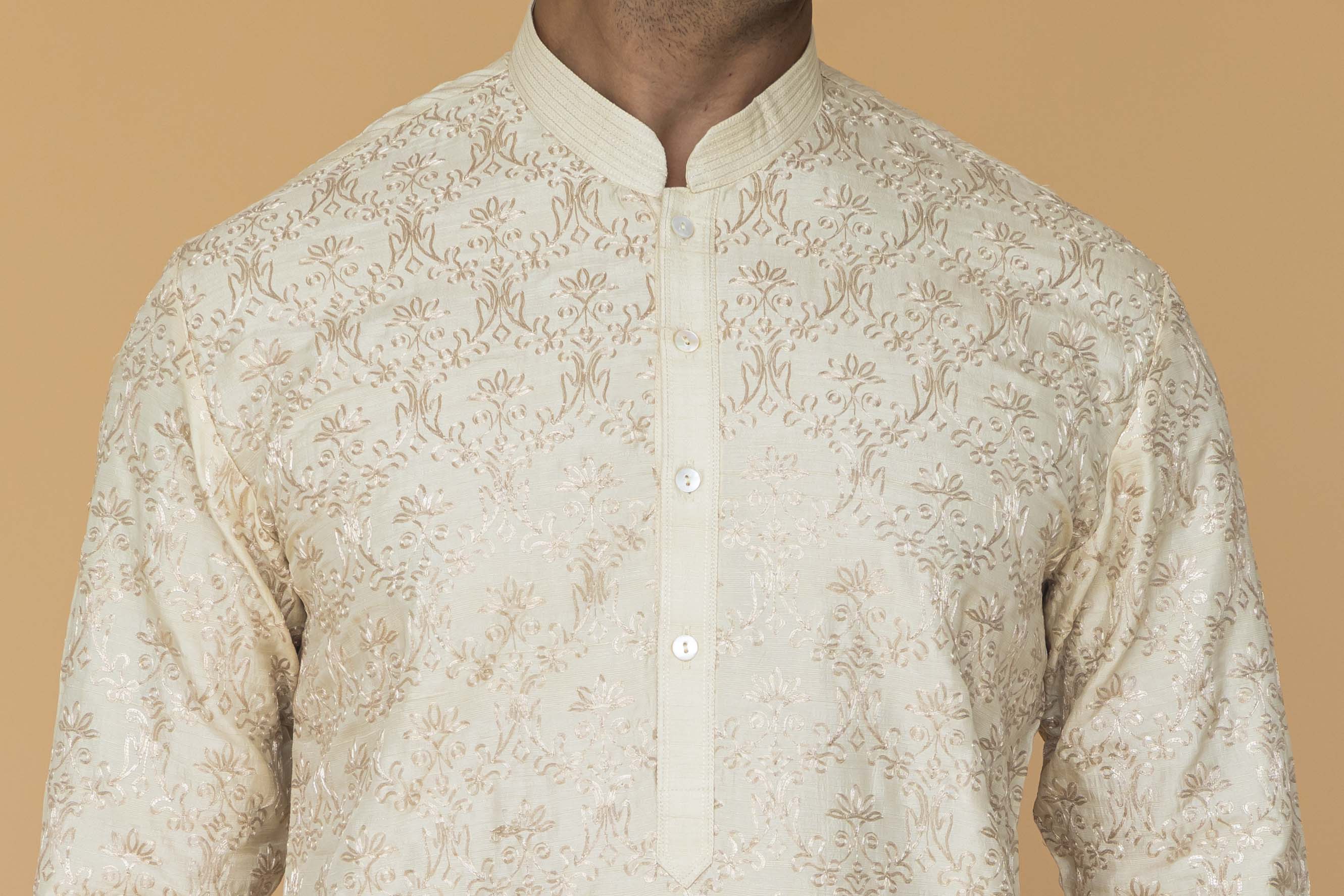 MLS EMBROIDERED KURTA PAJAMA