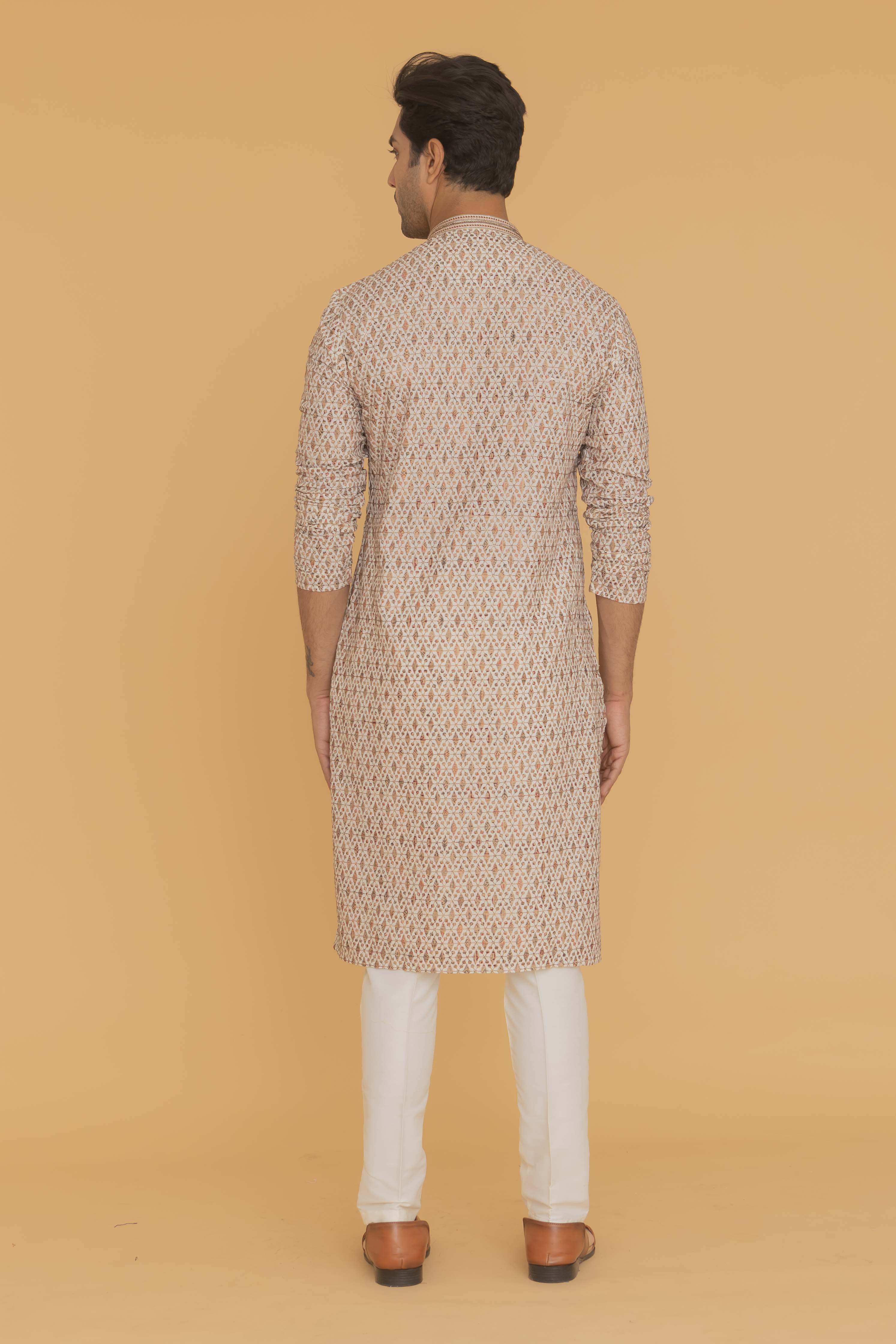 MLS EMBROIDERED KURTA PAJAMA