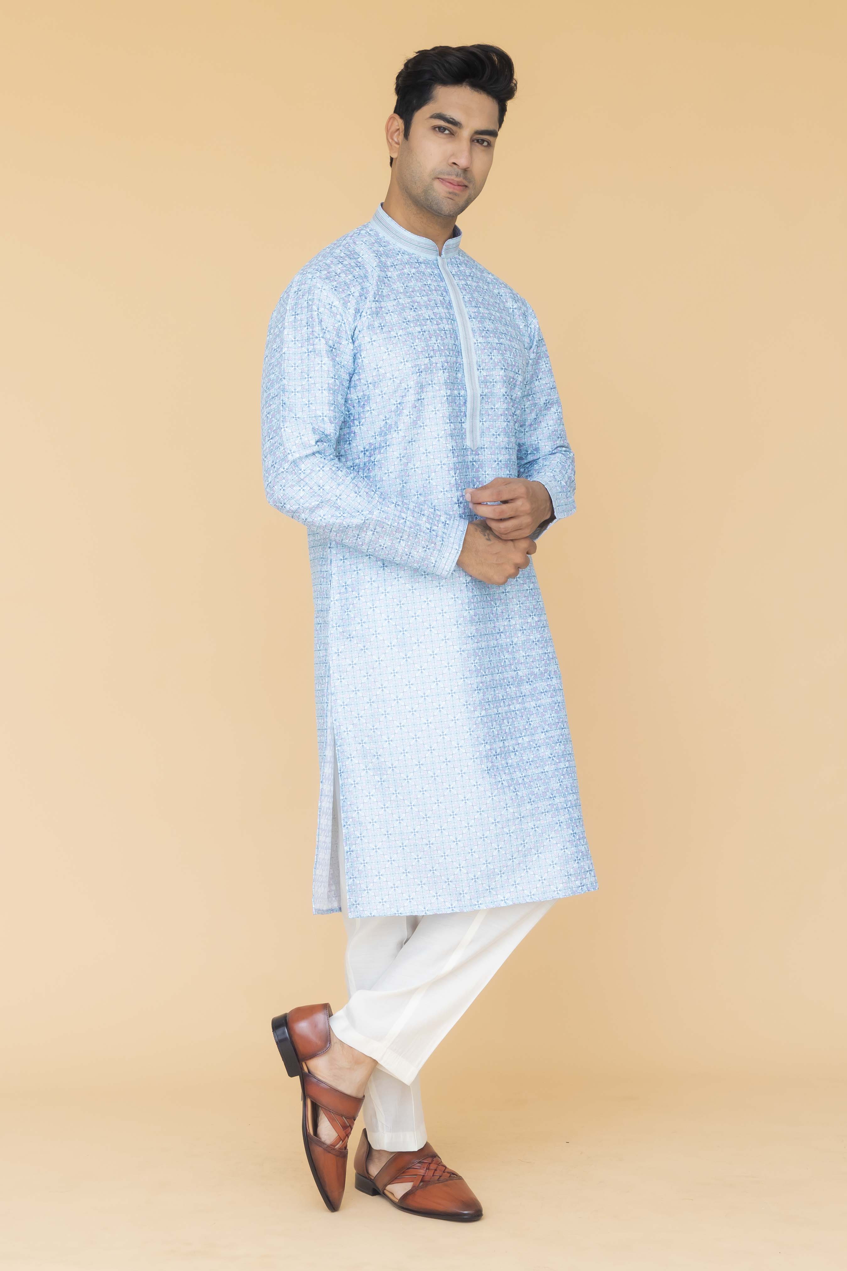 MLS EMBROIDERED KURTA PAJAMA