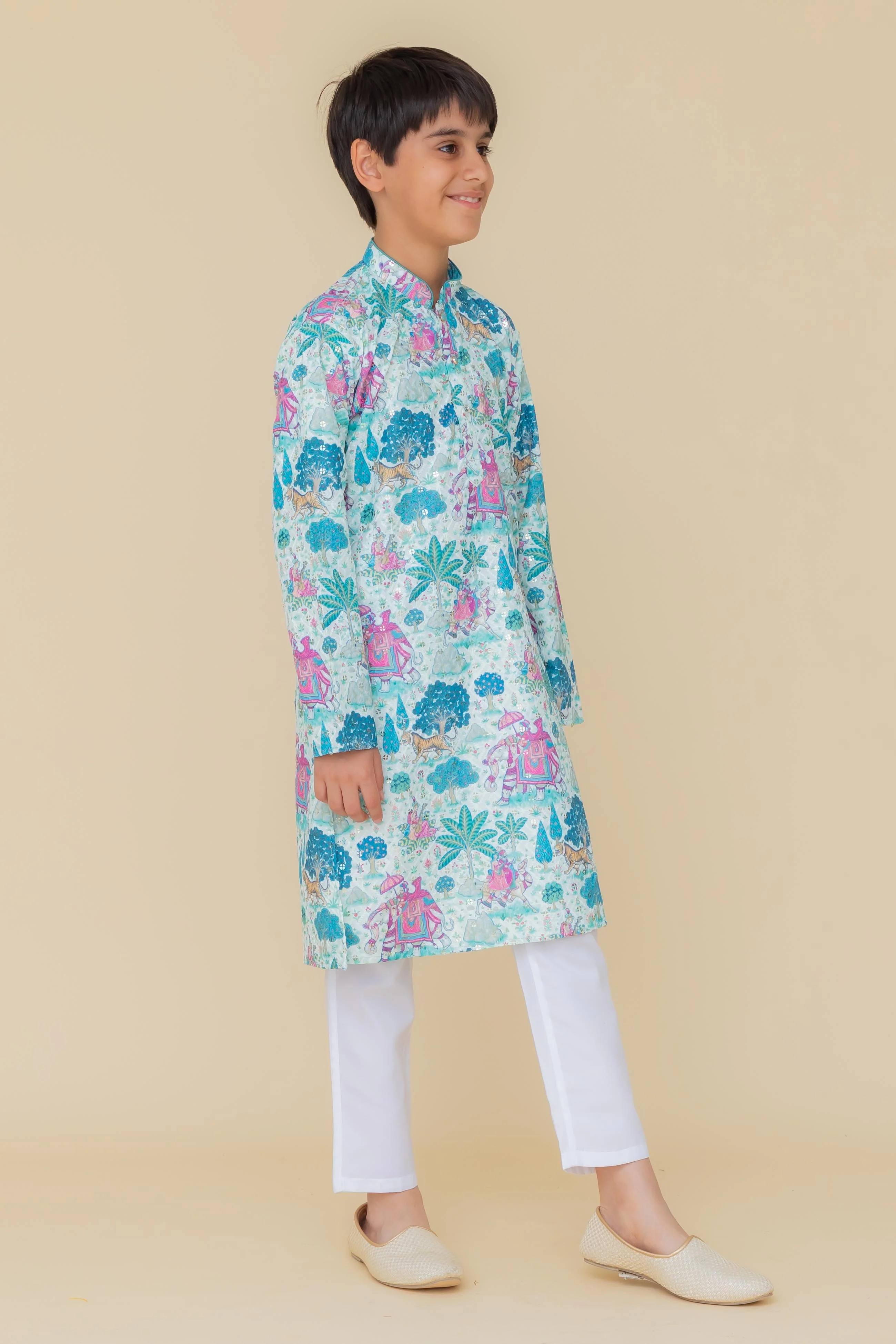 MLS KIDS PRINTED KURTA PAJAMA