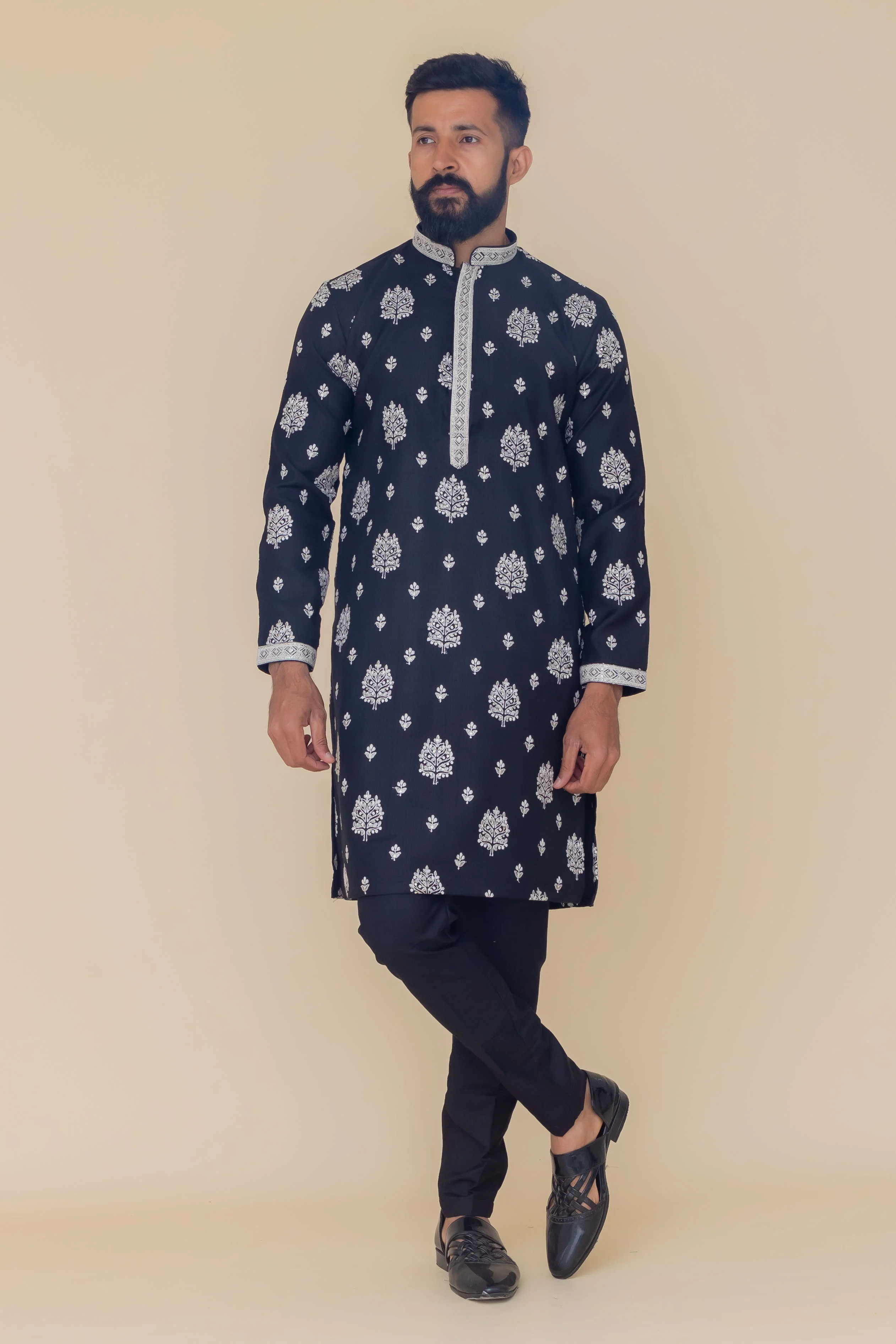 MLS EMBROIDERED KURTA PAJAMA