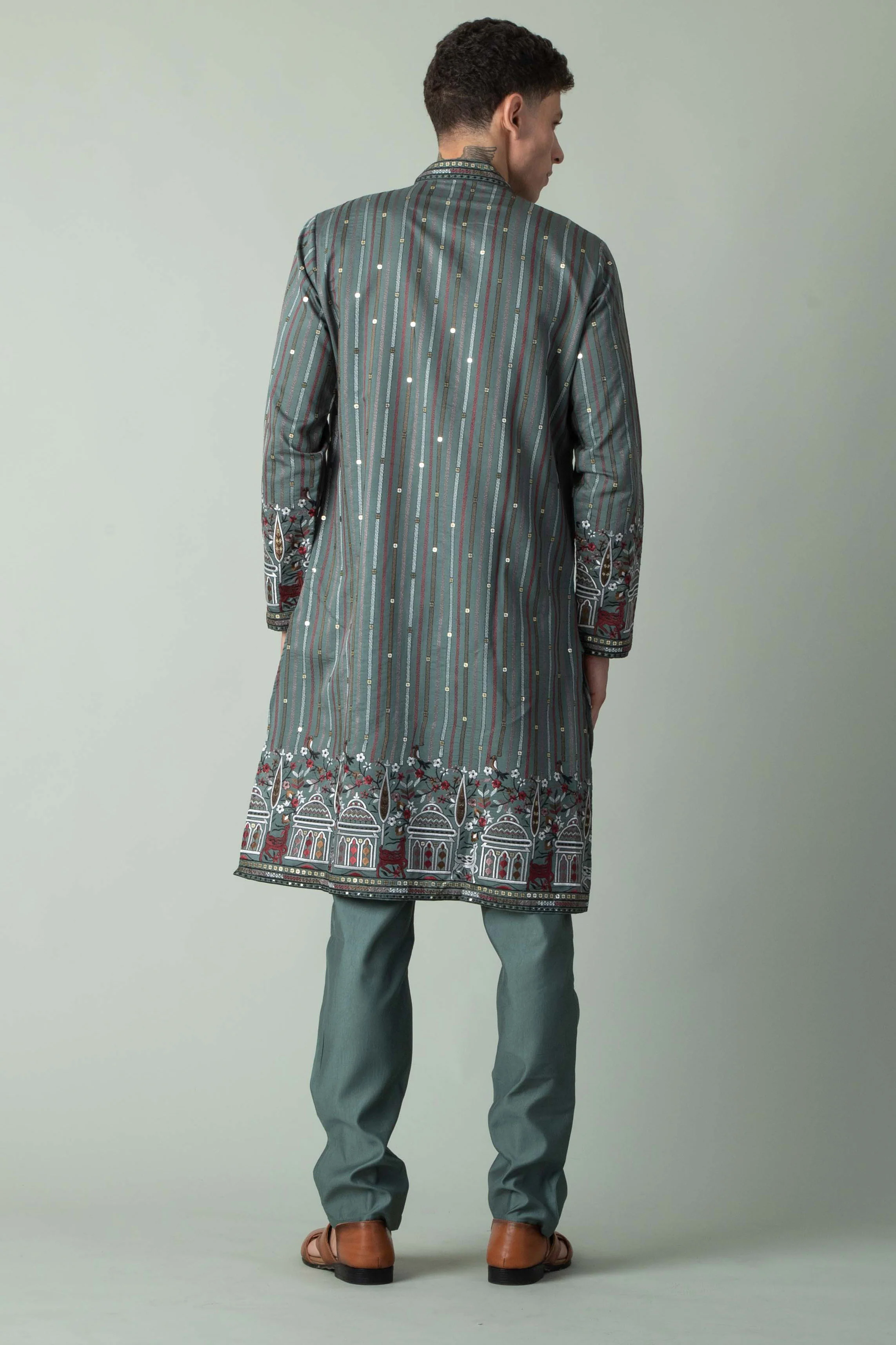 MLS EMBROIDERED KURTA PAJAMA