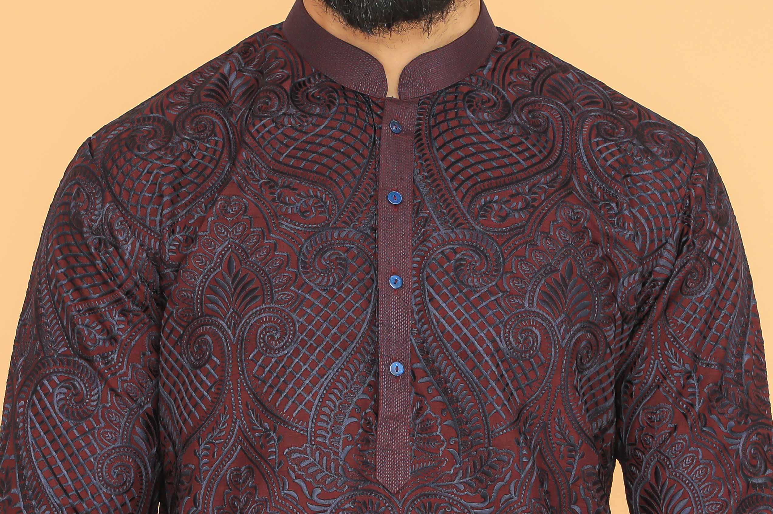 MLS EMBROIDERED KURTA PAJAMA