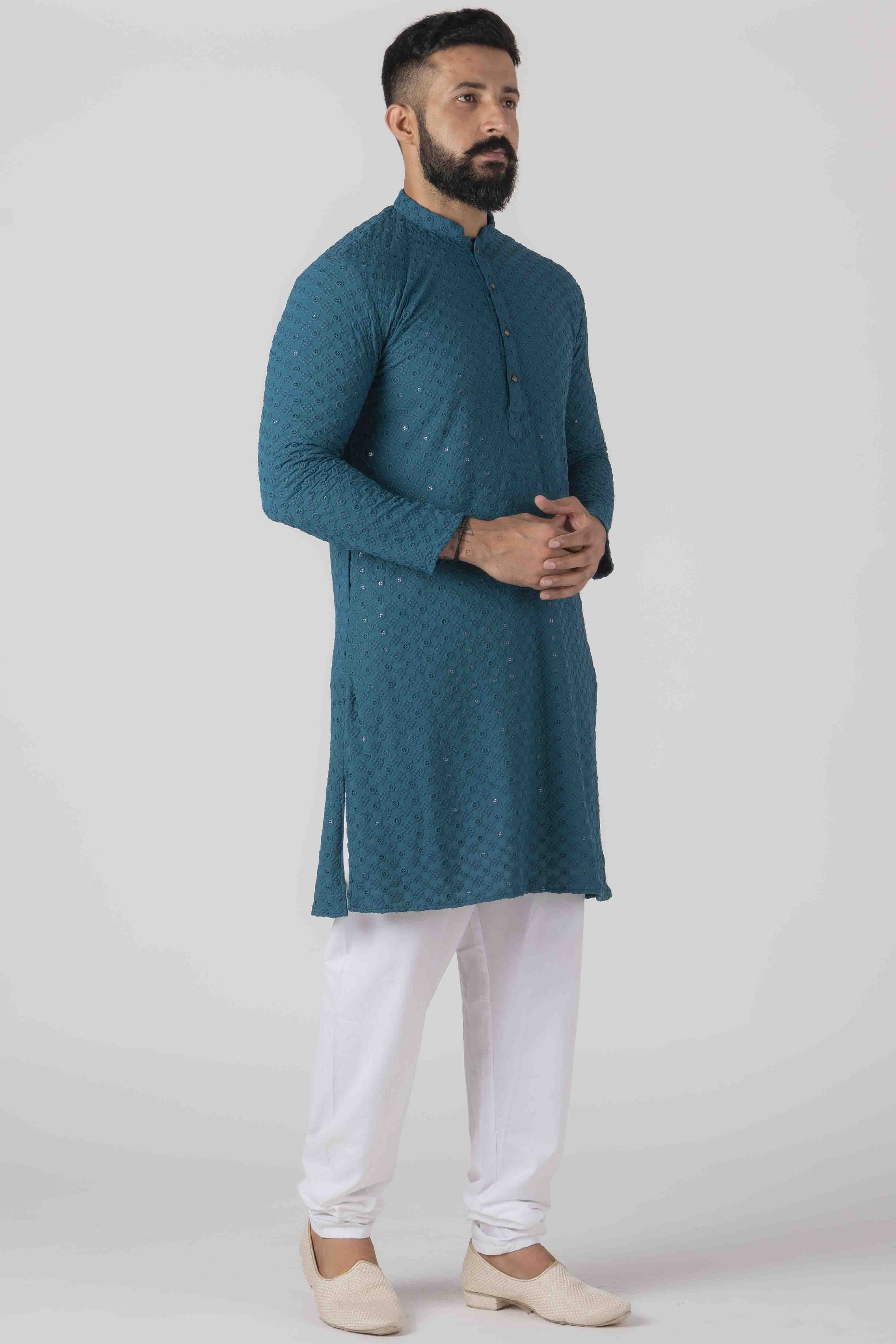 MLS CHIKANKARI KURTA PAJAMA