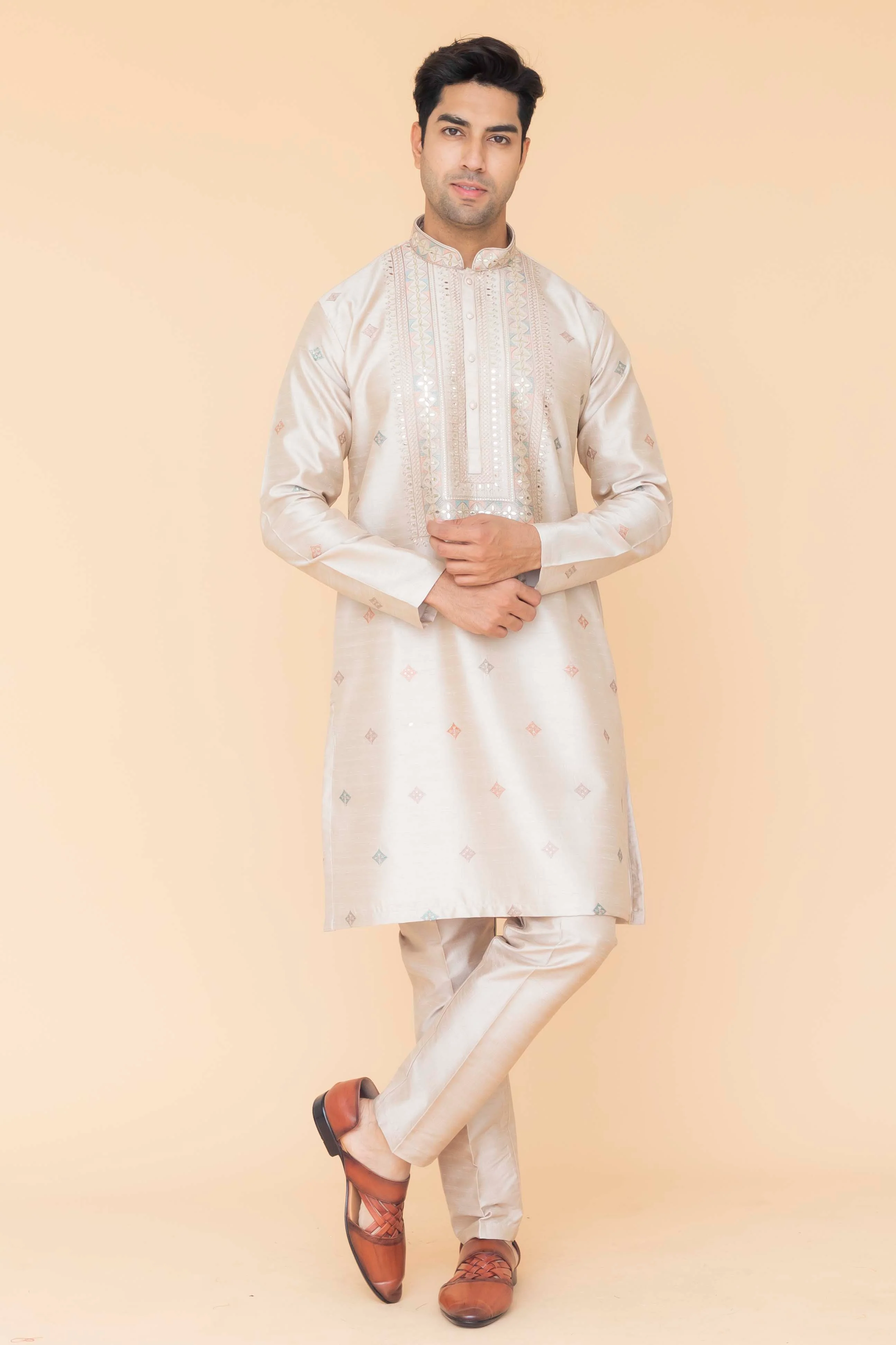 MLS EMBROIDERED KURTA PAJAMA