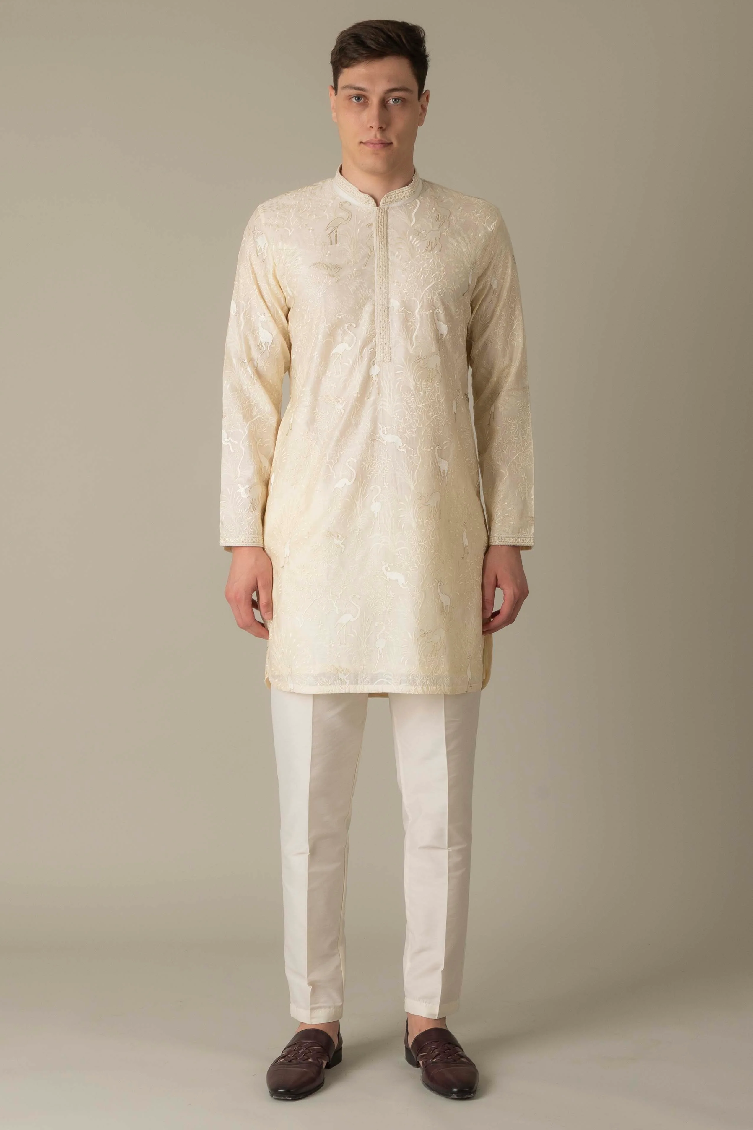 MLS EMBROIDERED KURTA PAJAMA