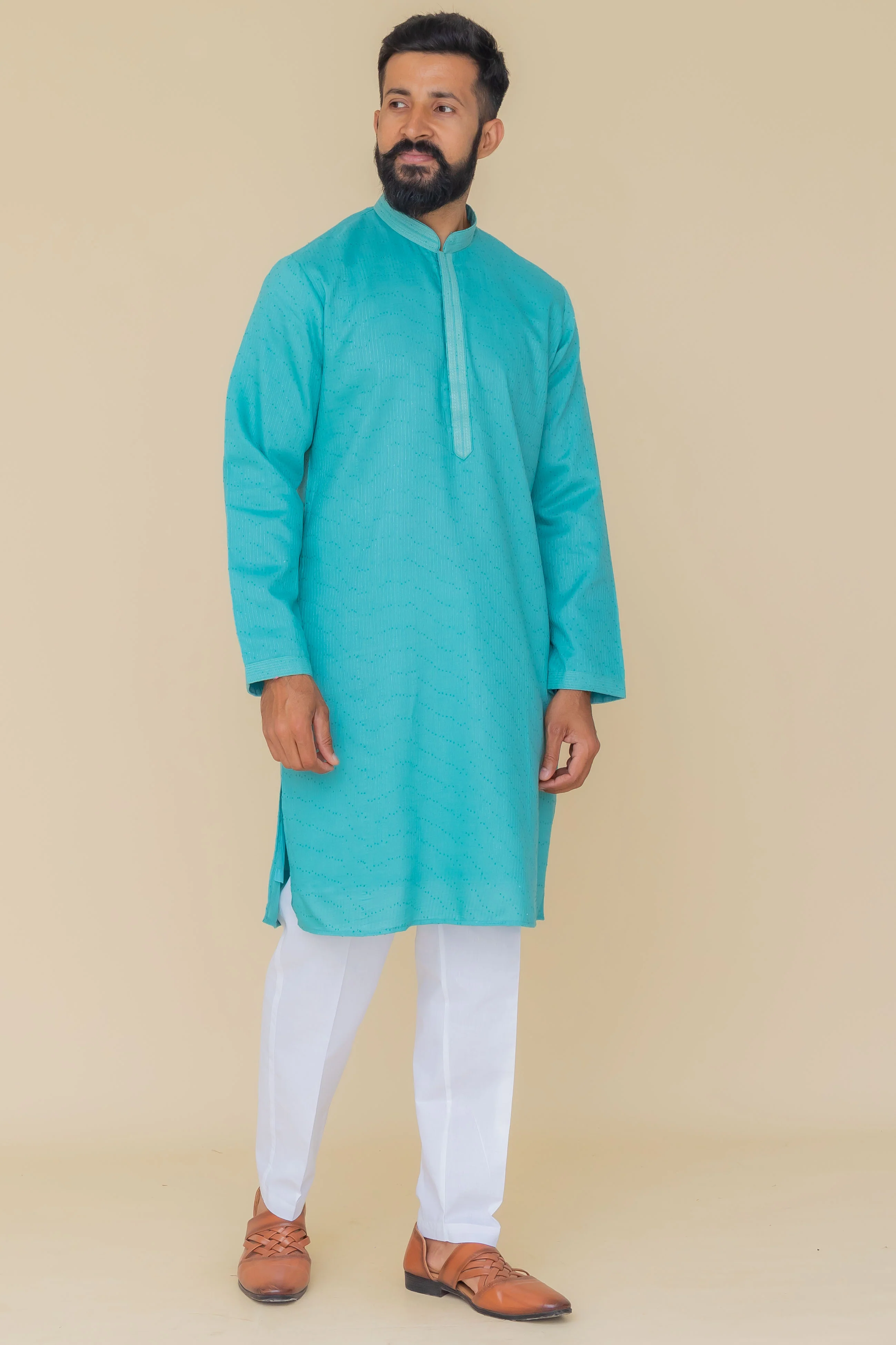 MLS EMBROIDERED KURTA PAJAMA