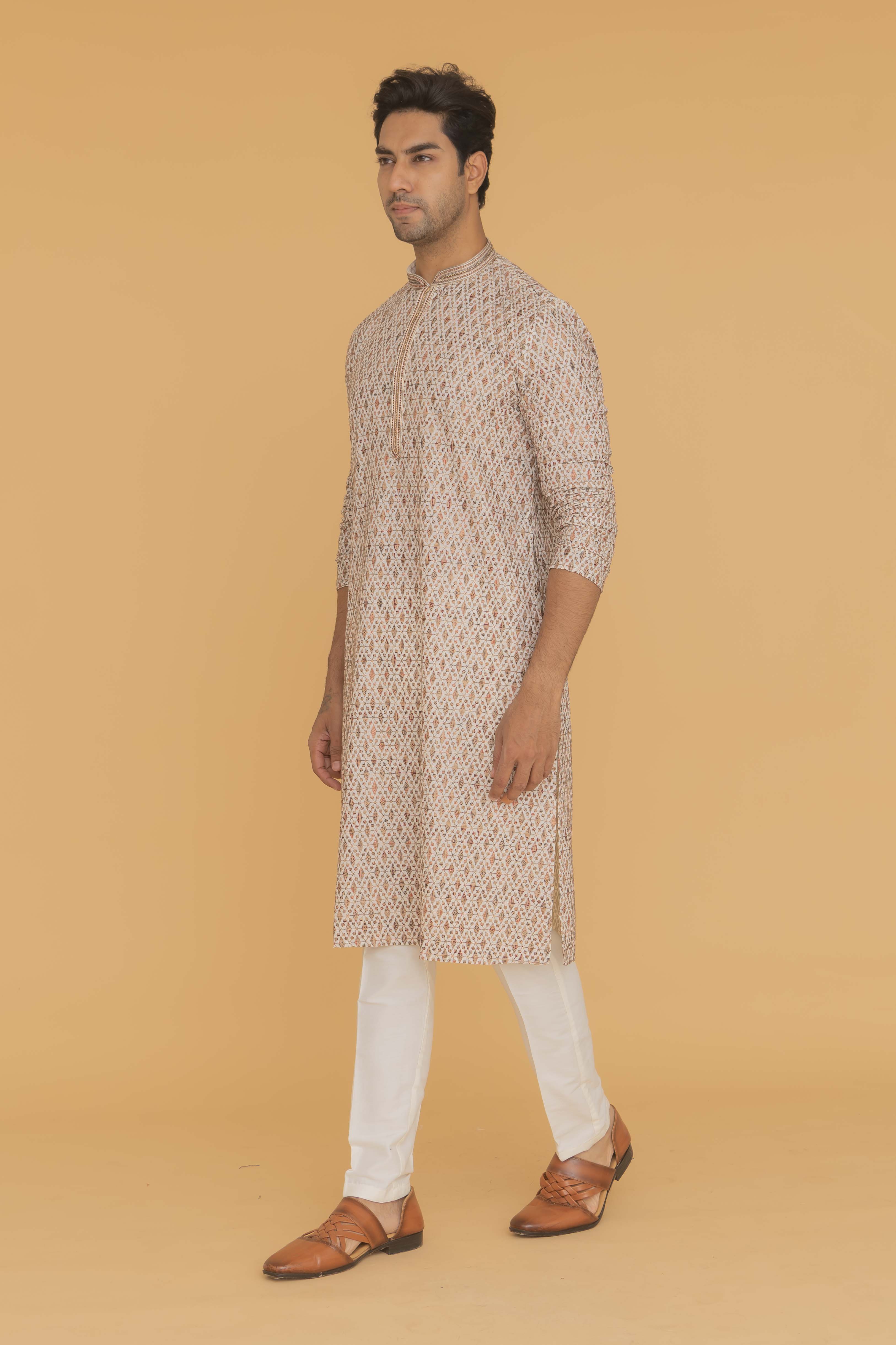 MLS EMBROIDERED KURTA PAJAMA