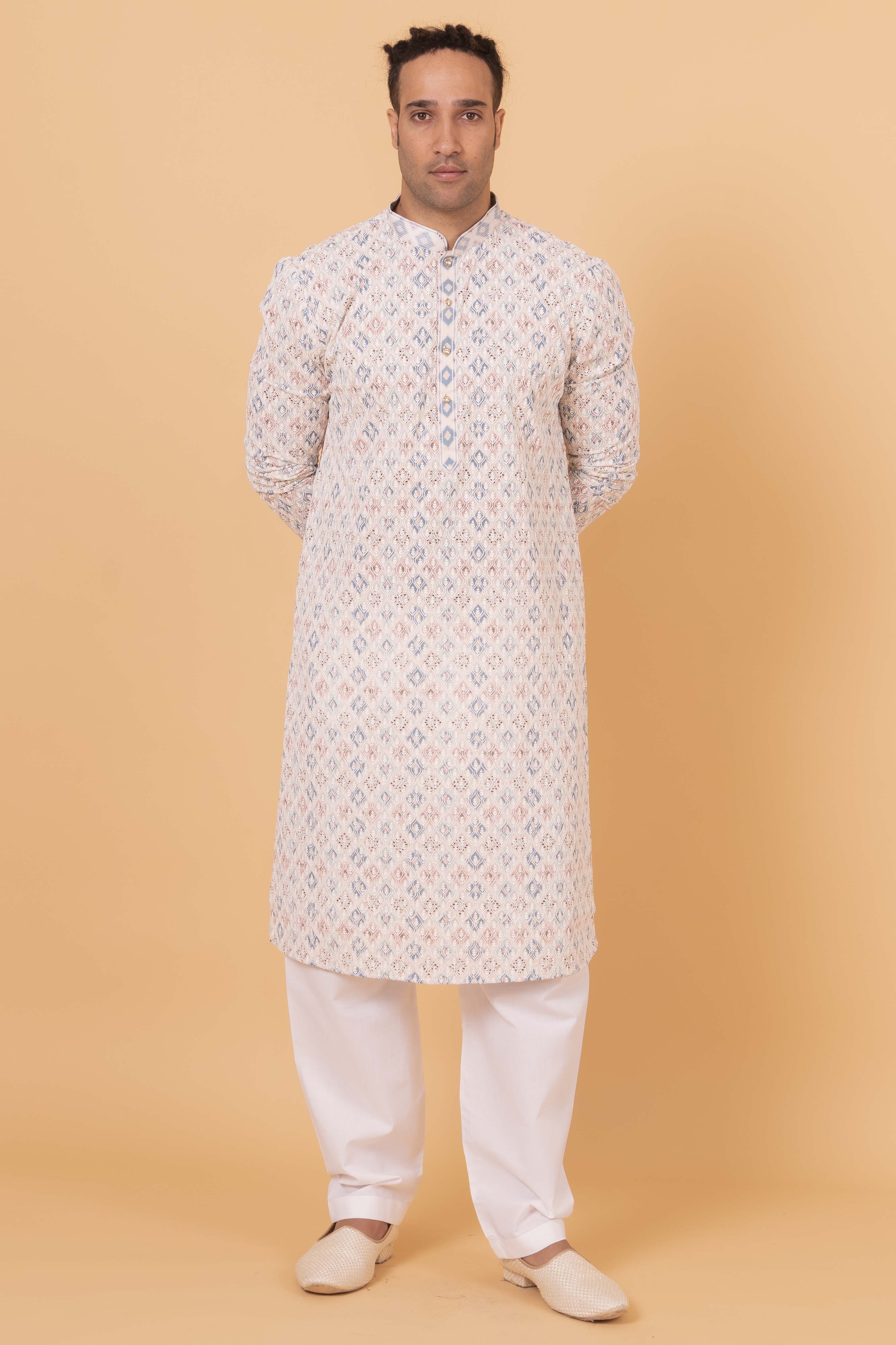 MLS CHIKANKARI KURTA PAJAMA