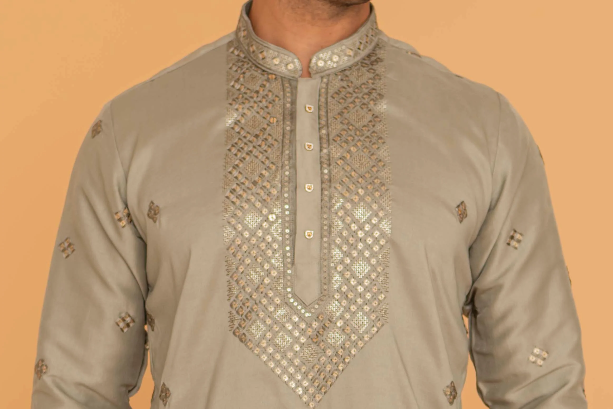 MLS EMBROIDERED KURTA PAJAMA
