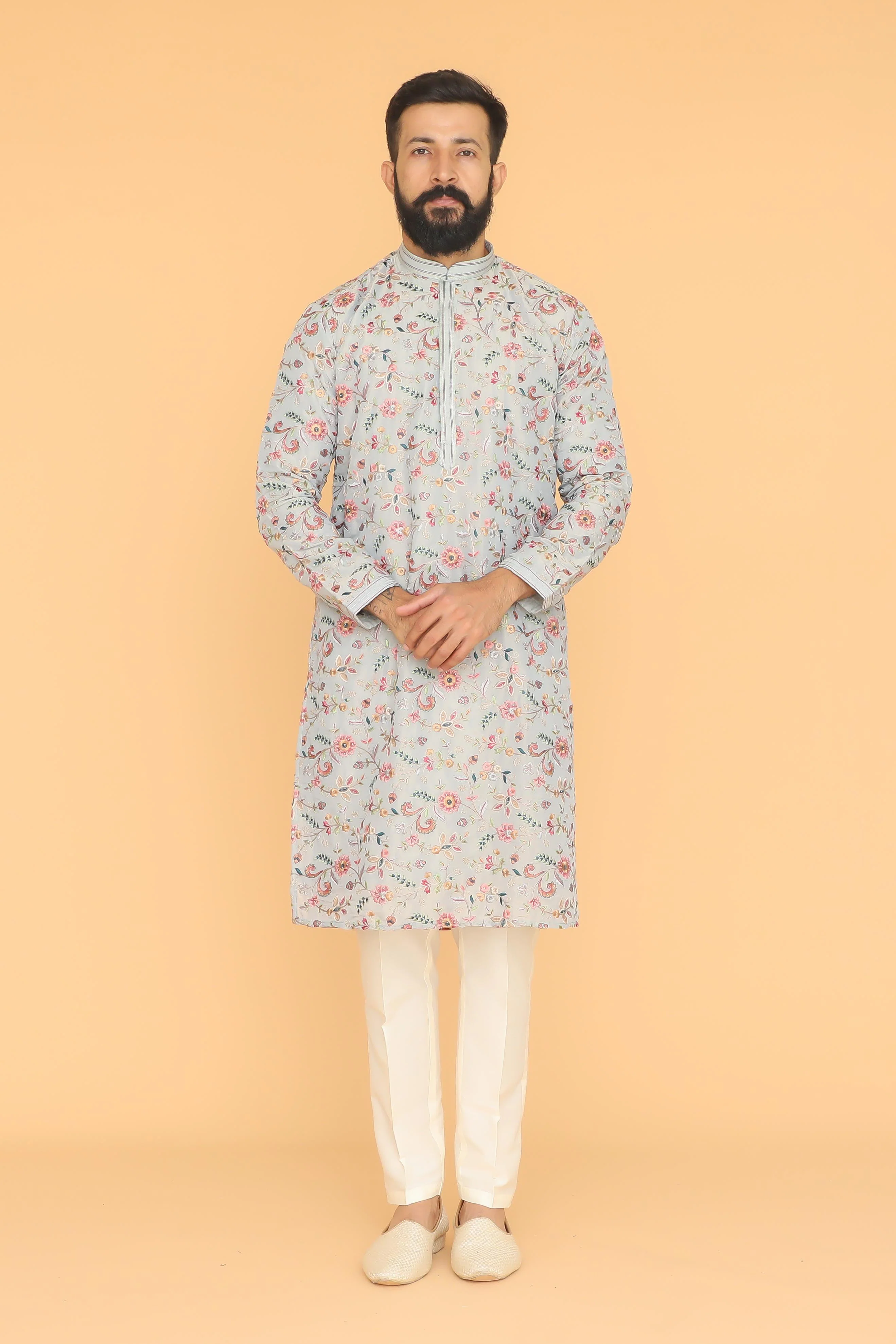 MLS EMBROIDERED KURTA PAJAMA