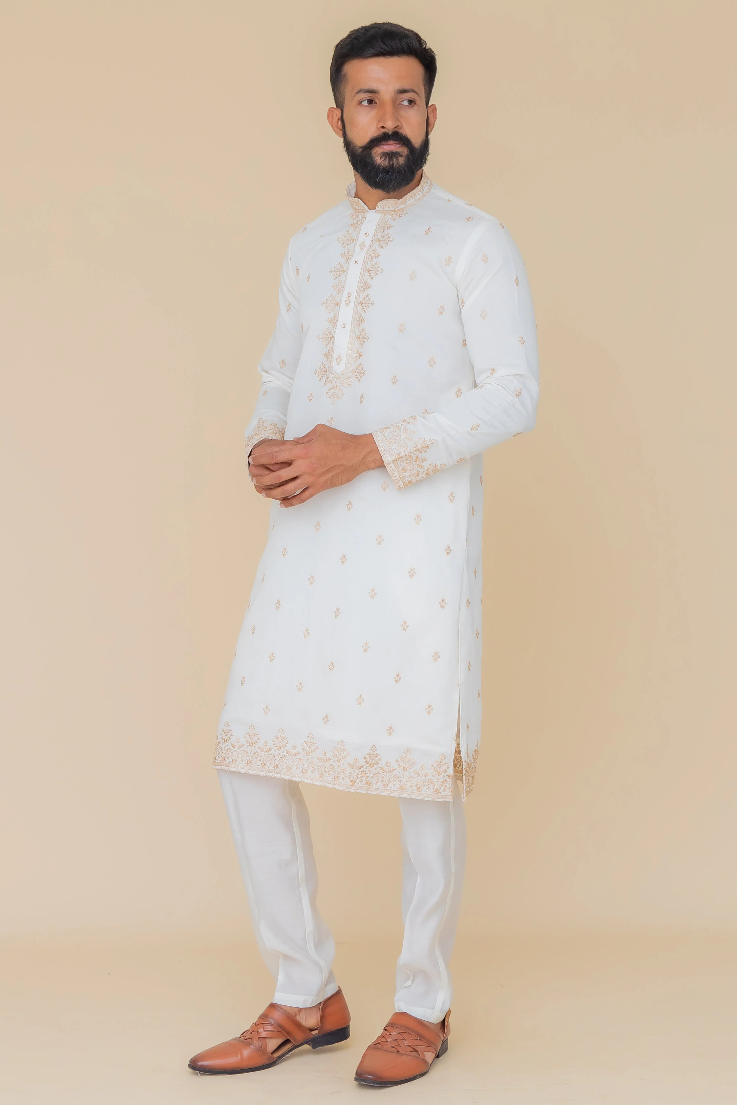 MLS EMBROIDERED KURTA PAJAMA