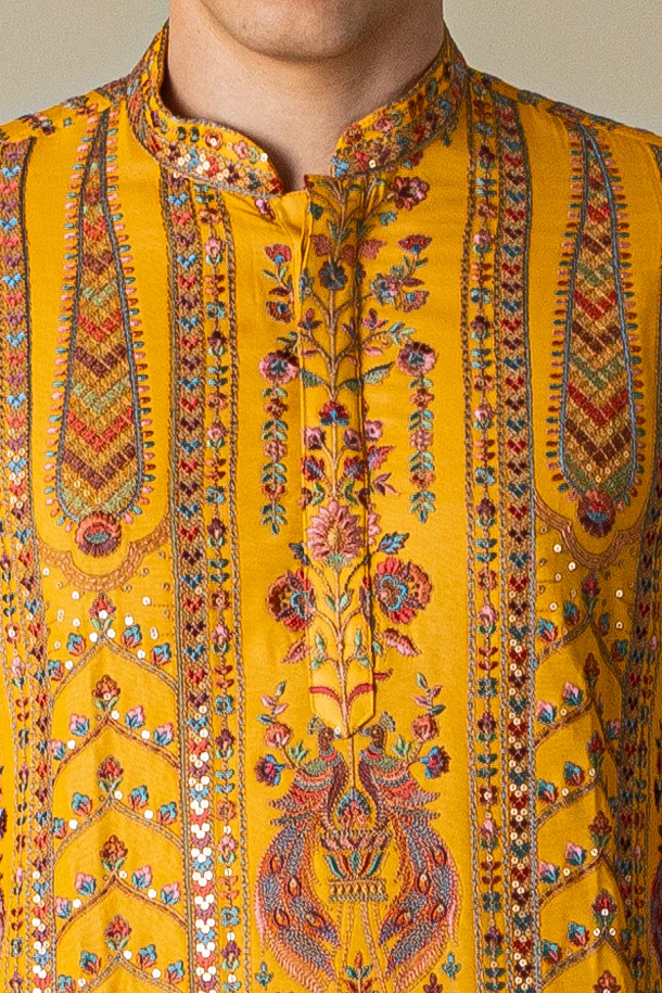 MLS EMBROIDERED KURTA PAJAMA