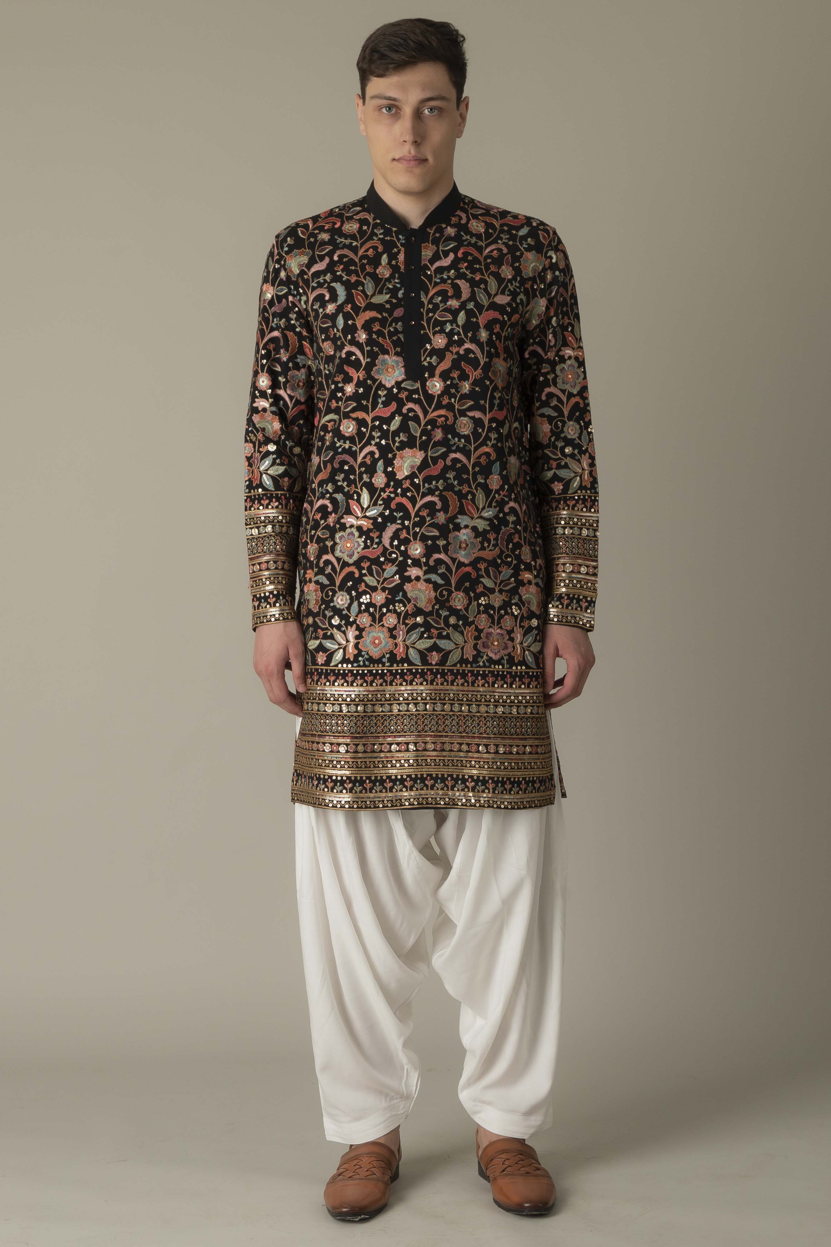 MLS EMBROIDERED KURTA PAJAMA