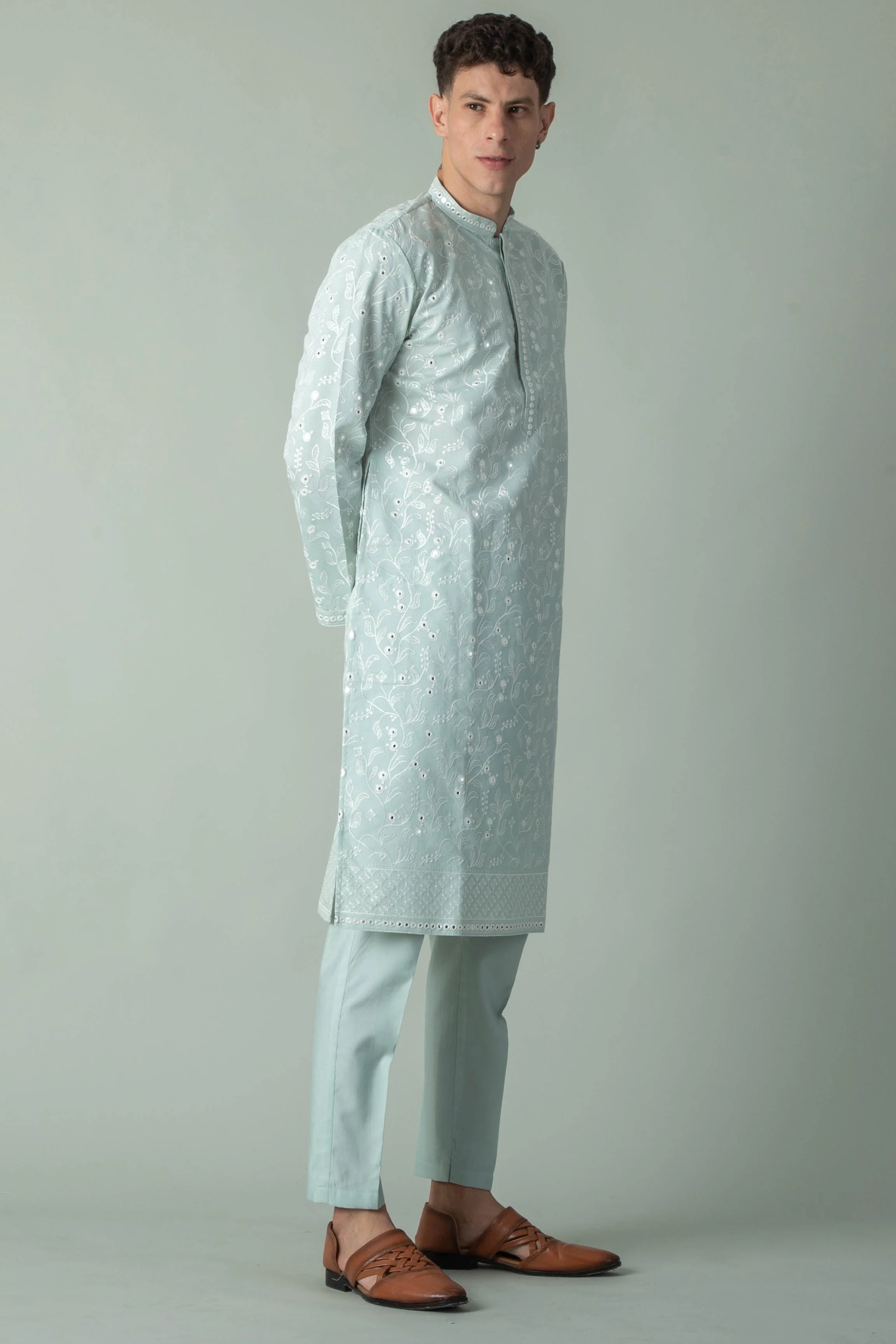 MLS EMBROIDERED KURTA PAJAMA