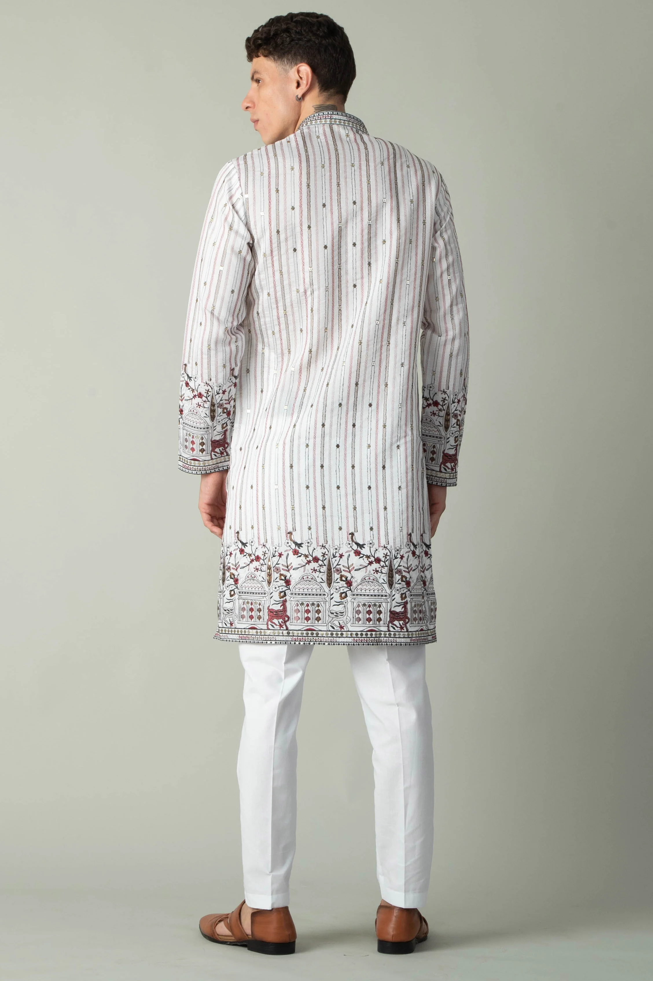 MLS EMBROIDERED KURTA PAJAMA