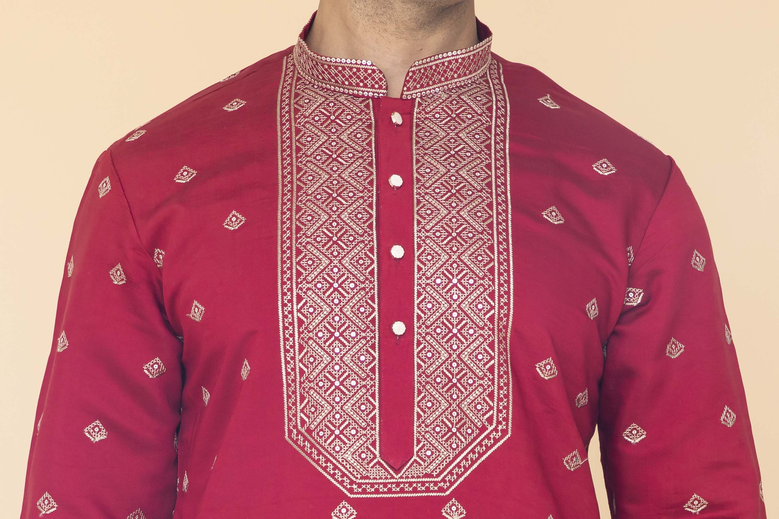 MLS EMBROIDERED KURTA PAJAMA