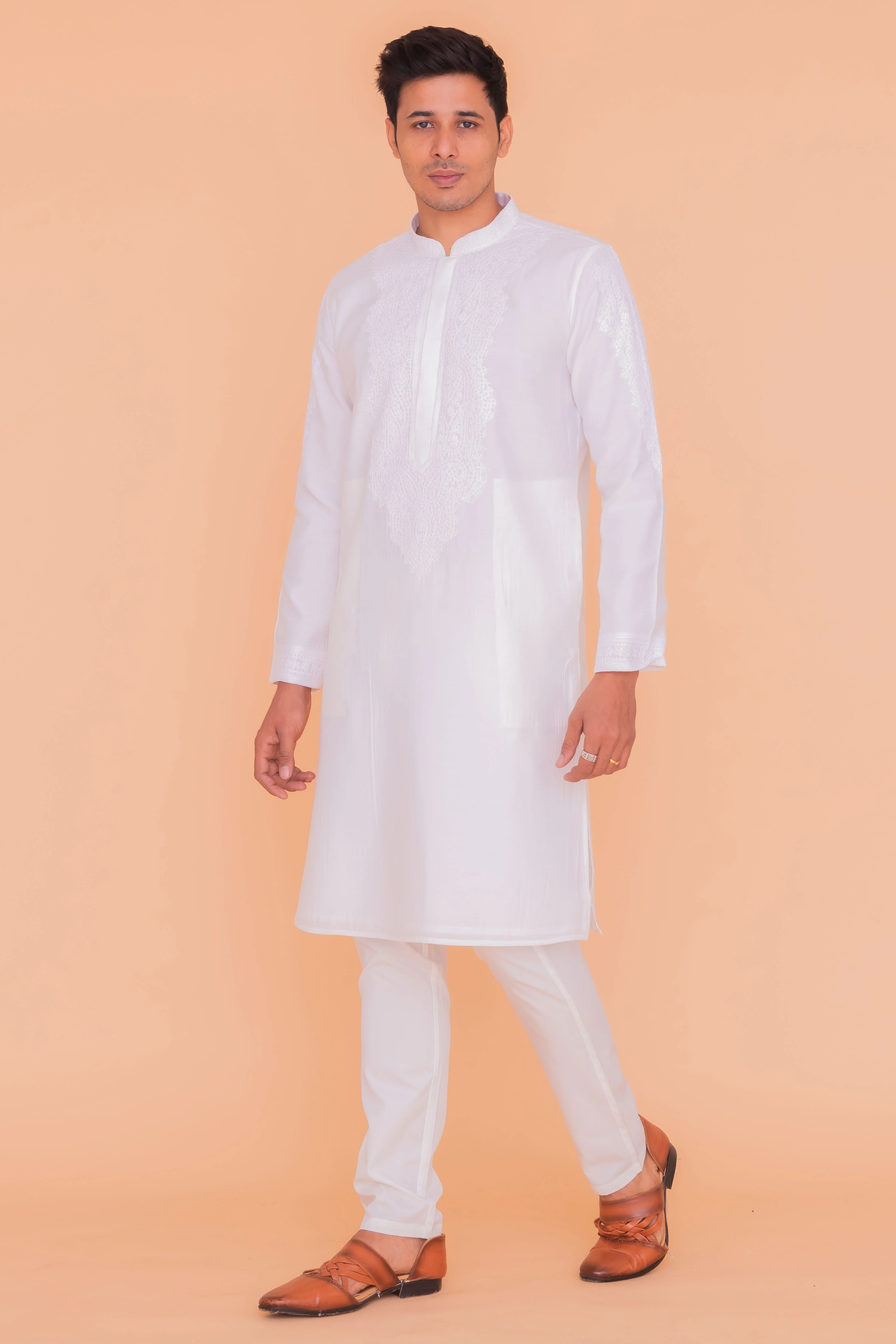 MLS EMBROIDERED KURTA PAJAMA