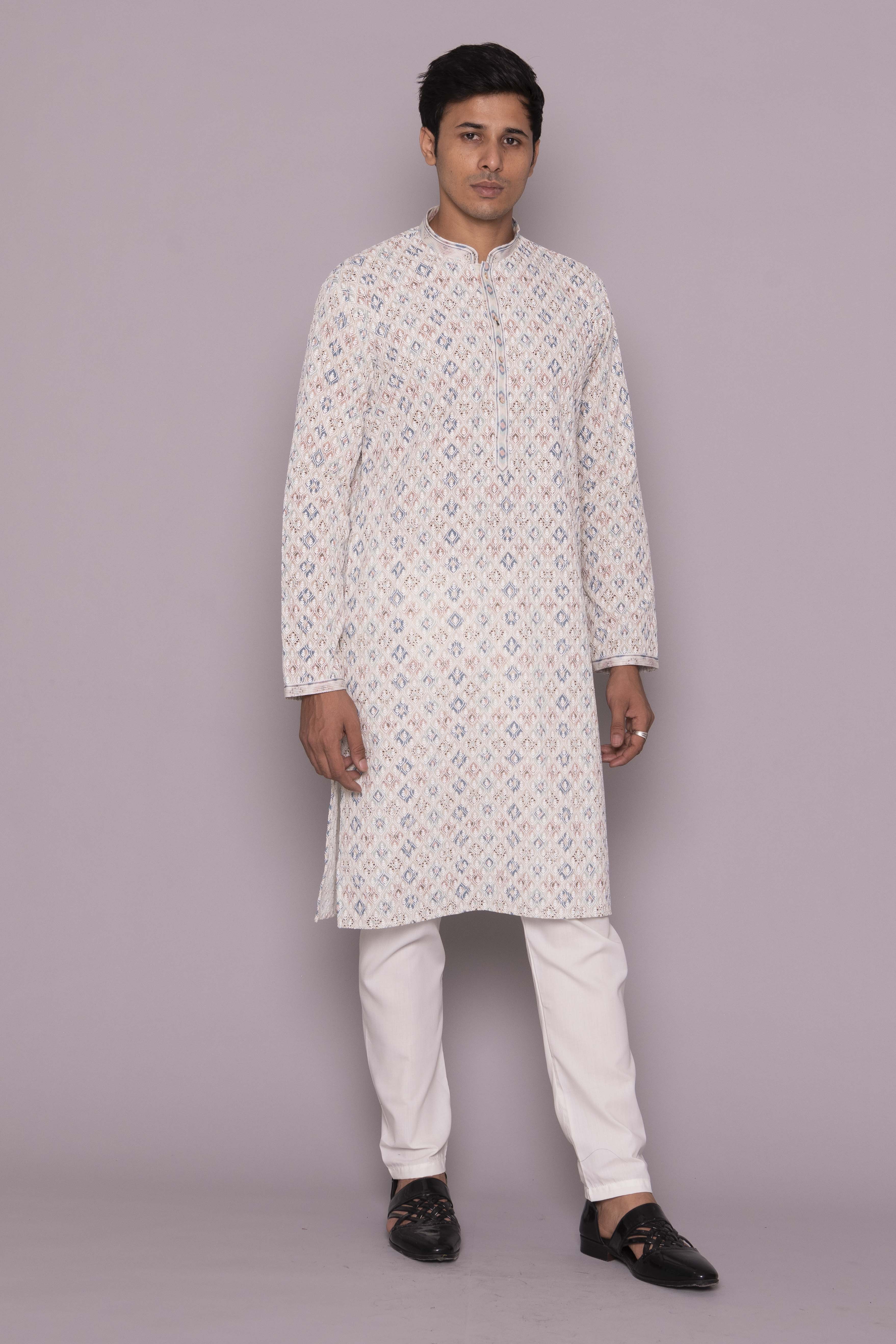 MLS CHIKANKARI KURTA PAJAMA
