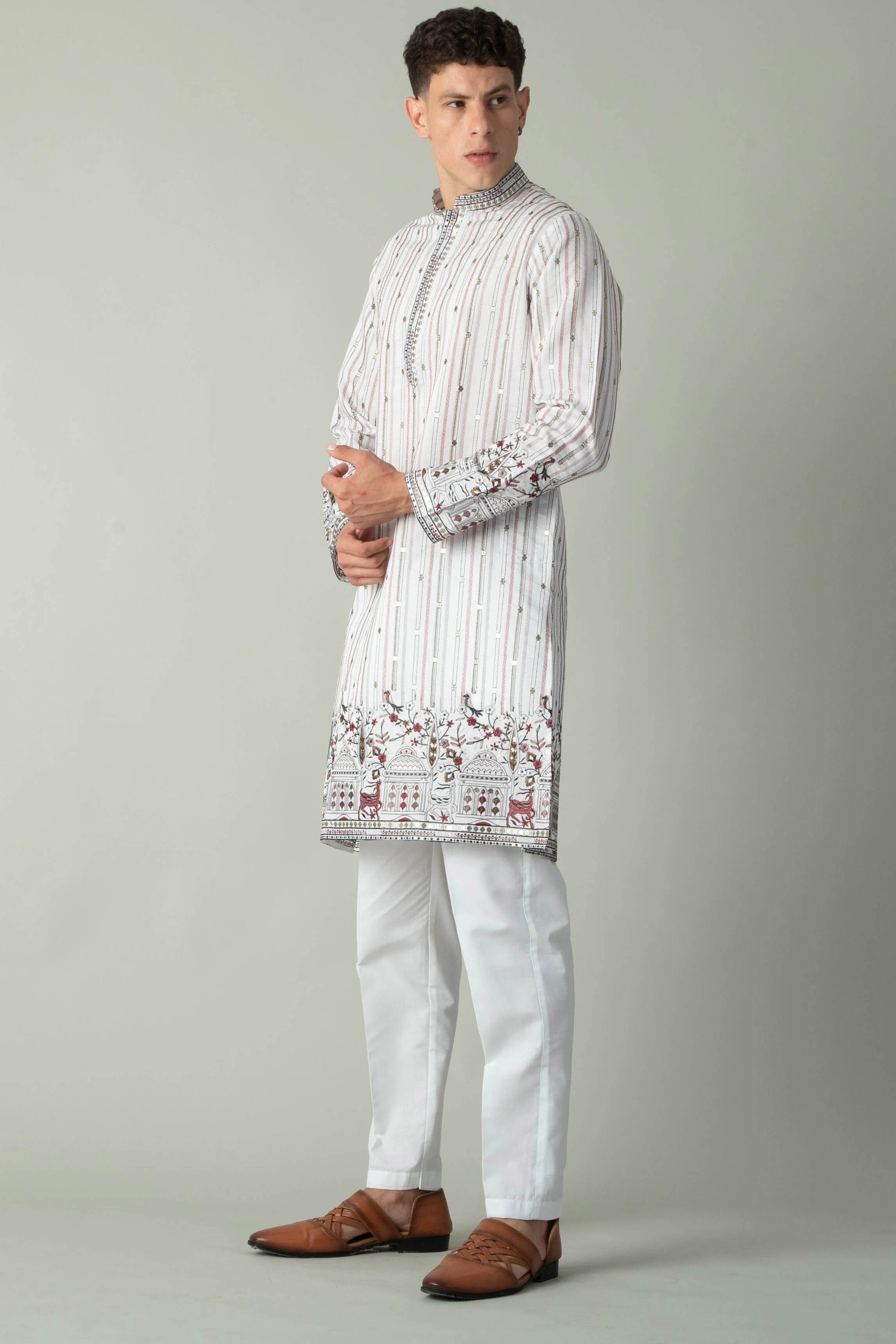 MLS EMBROIDERED KURTA PAJAMA