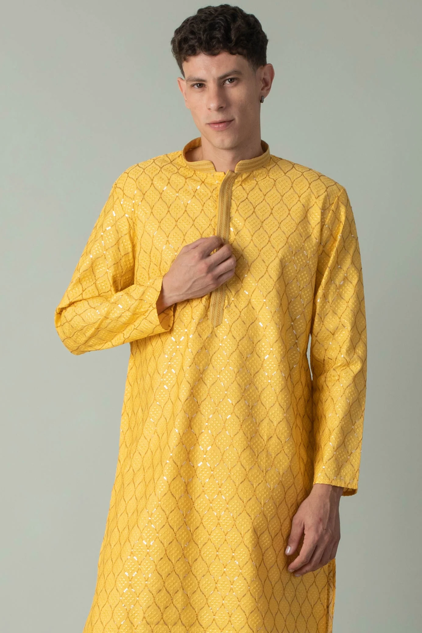 MLS EMBROIDERED KURTA PAJAMA