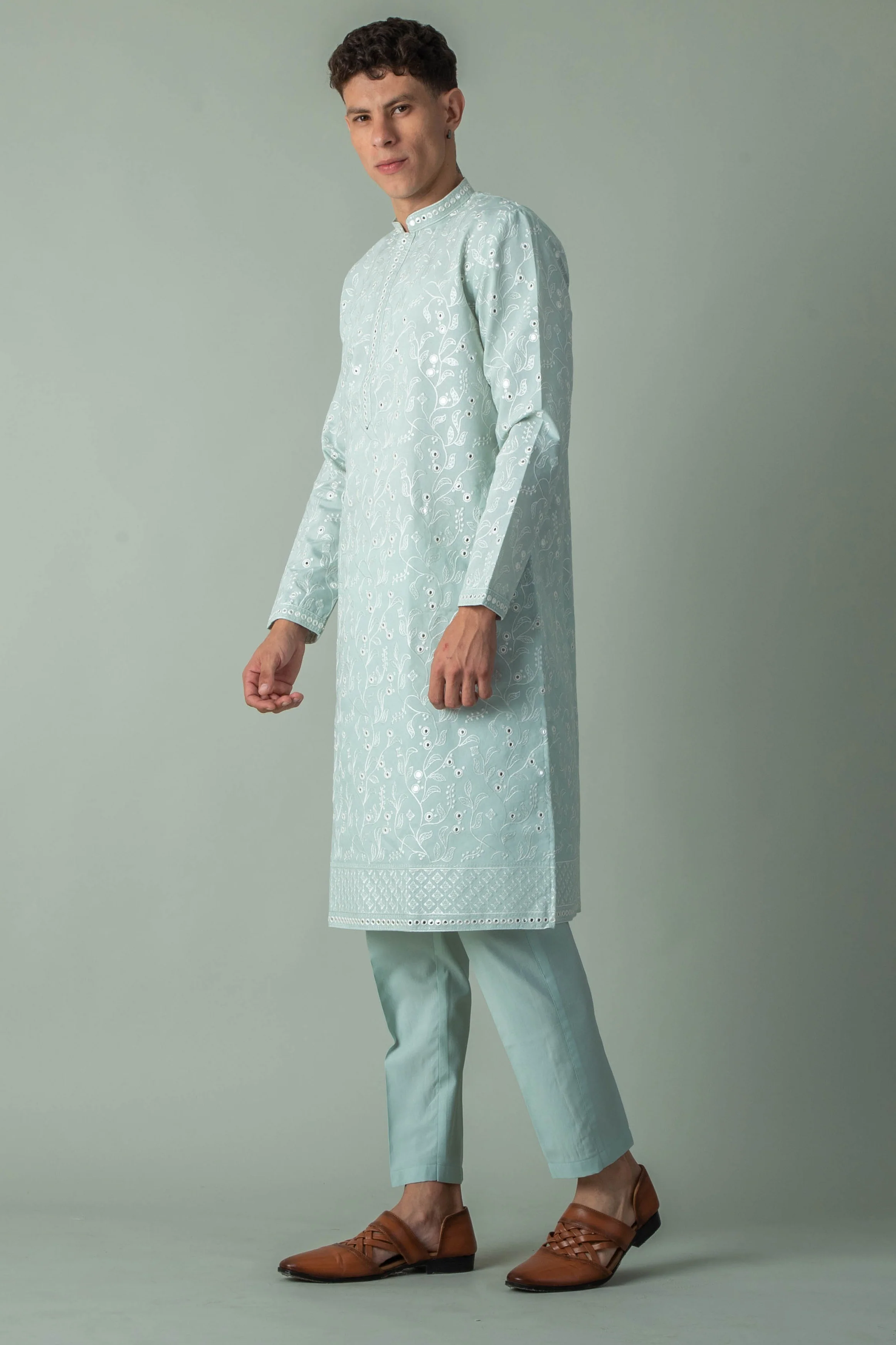MLS EMBROIDERED KURTA PAJAMA