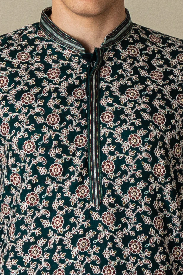 MLS EMBROIDERED KURTA PAJAMA