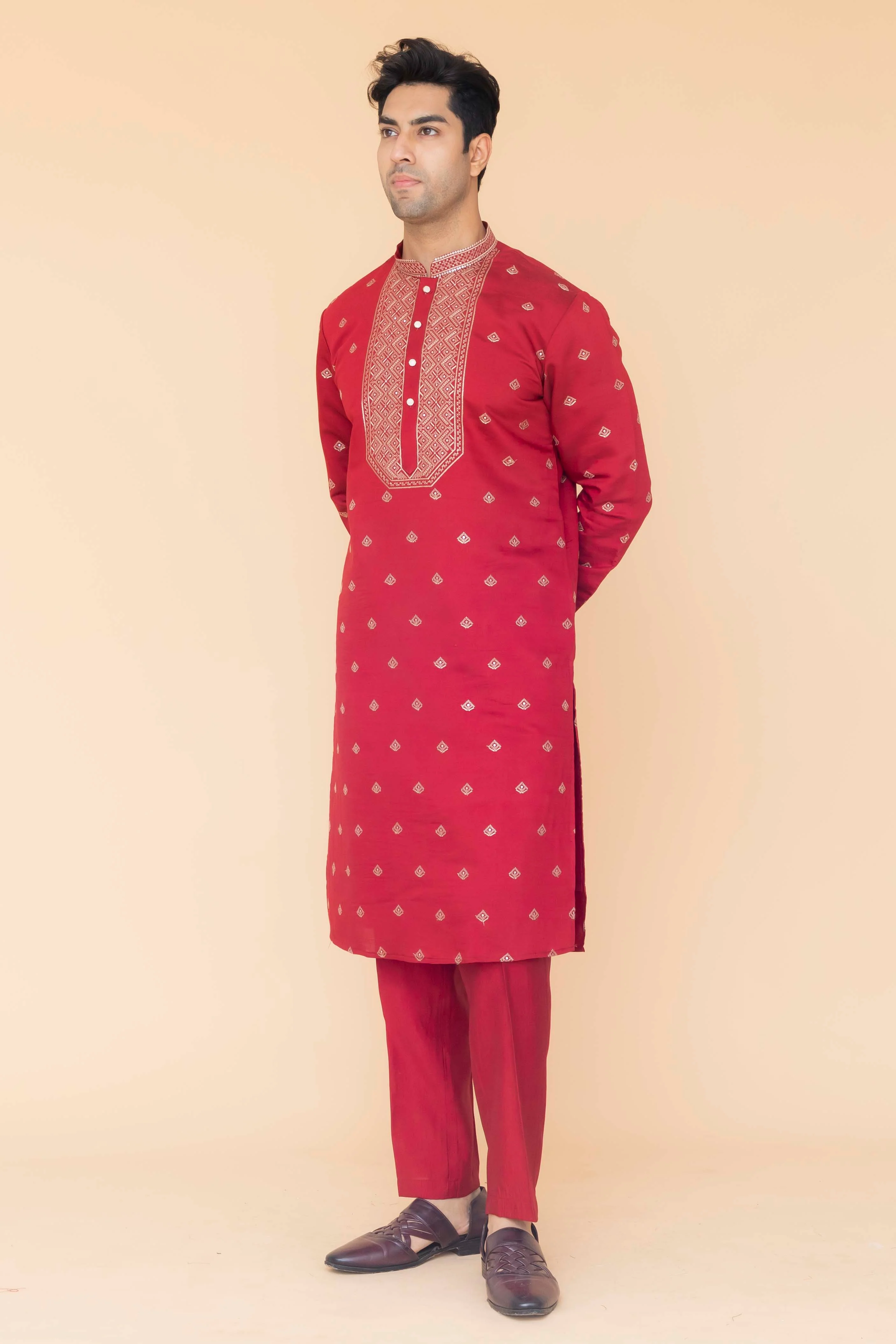 MLS EMBROIDERED KURTA PAJAMA