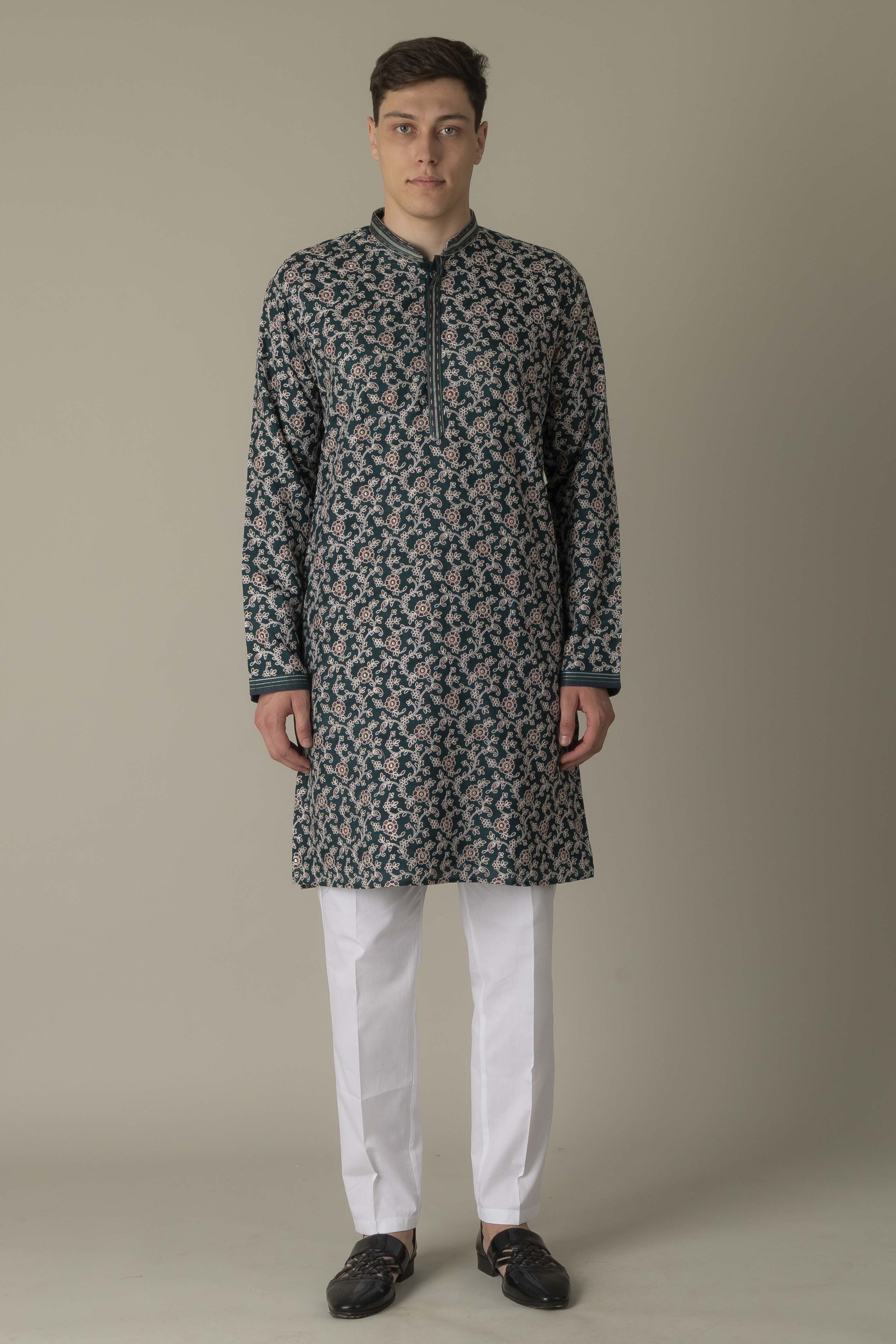 MLS EMBROIDERED KURTA PAJAMA