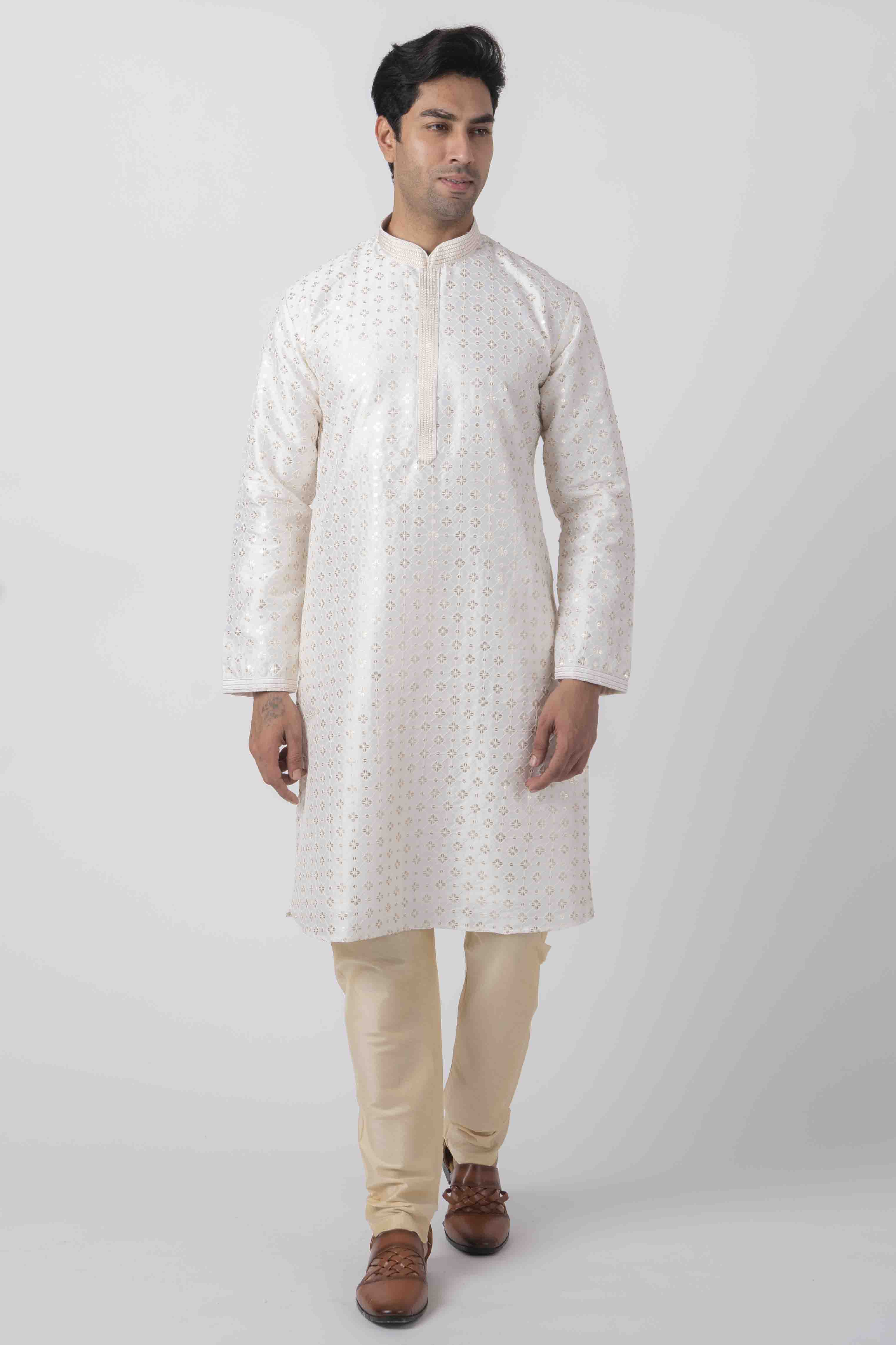 MLS EMBROIDERED KURTA PAJAMA