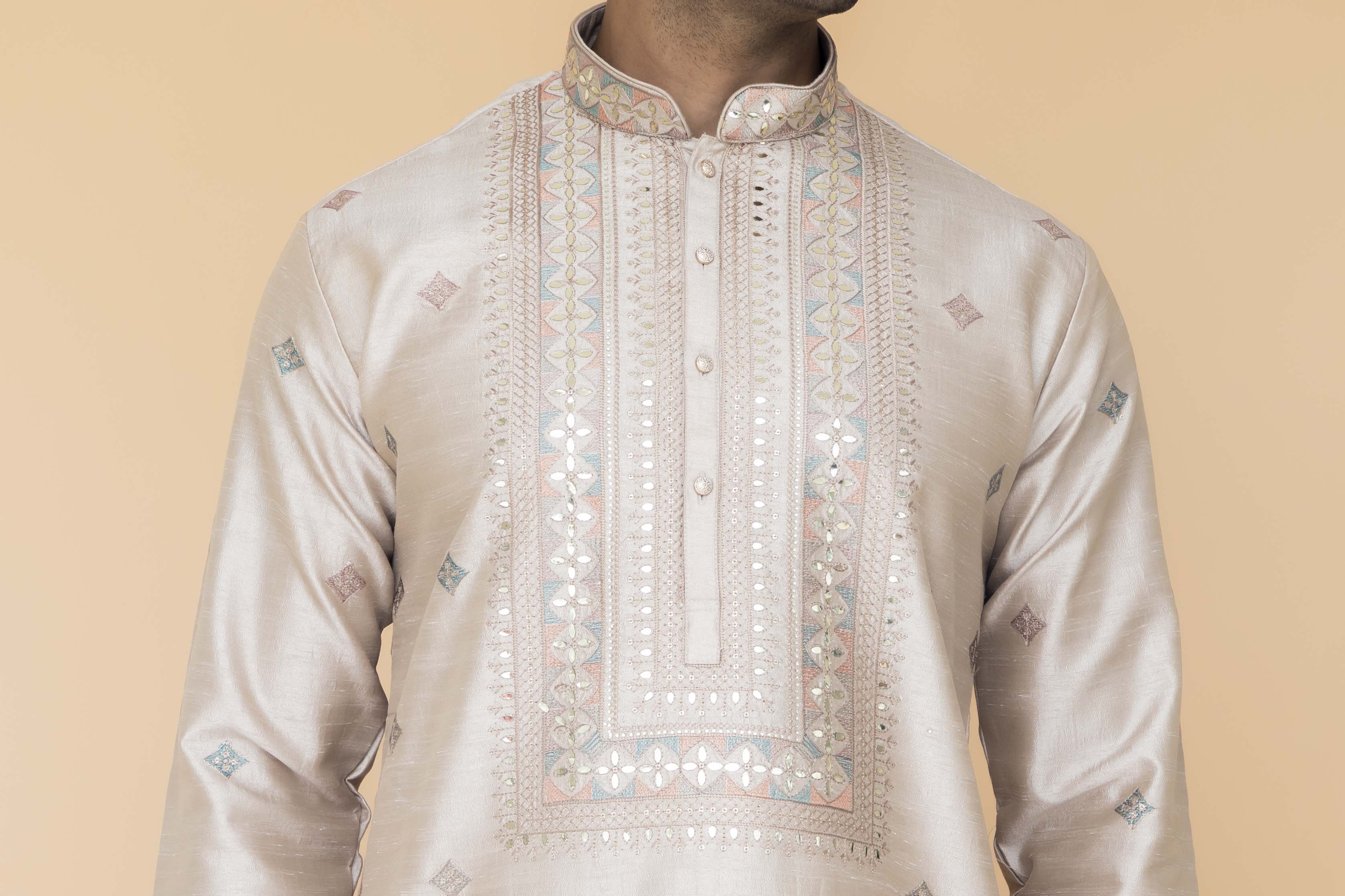 MLS EMBROIDERED KURTA PAJAMA