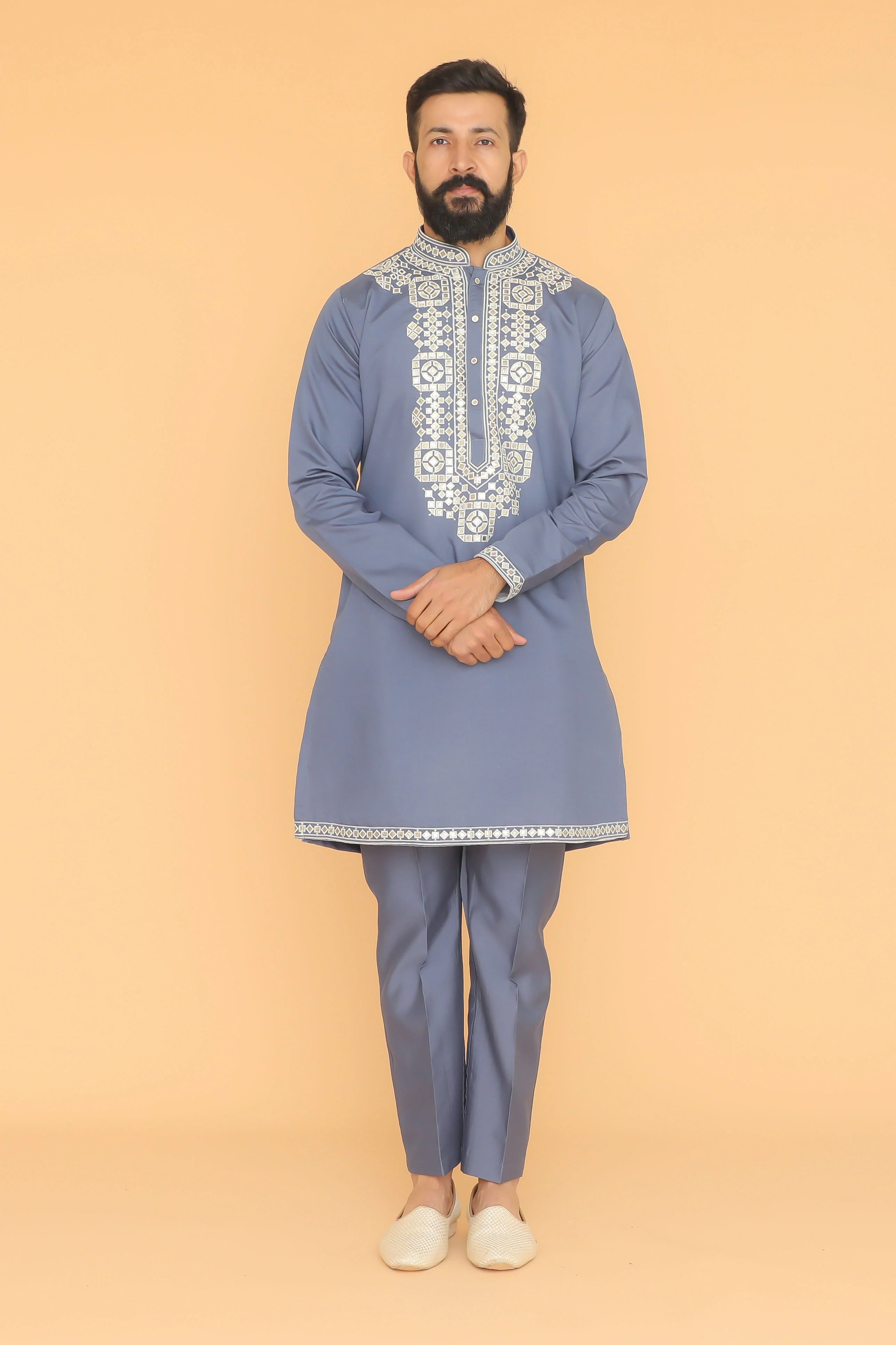 MLS EMBROIDERED KURTA PAJAMA